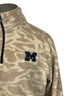 University of Michigan Tan Patterned Quarter Zip Women's Size Medium