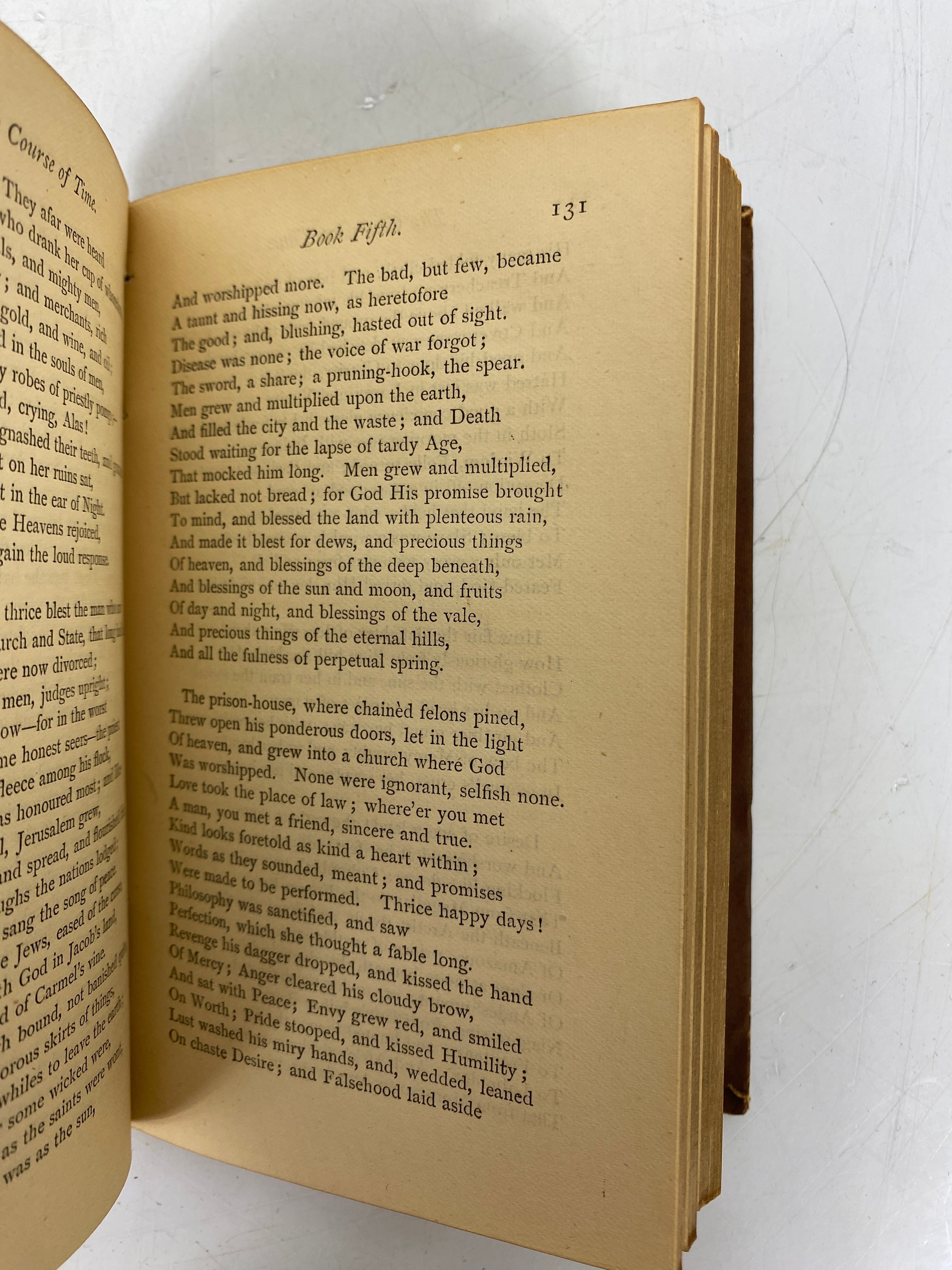 4 Antique Poetry Volumes: Pollok/Emerson/Whitman/Browning 1884-1932