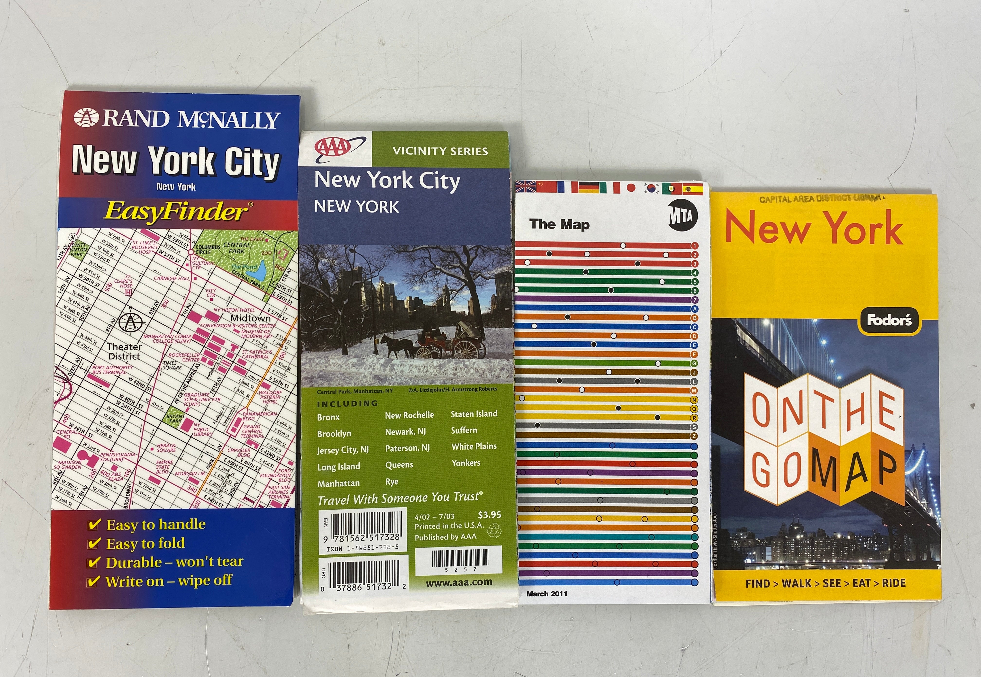 Lot of New York City Maps: Fodor's/AAA/Rand McNally EasyFinder/MTA Map