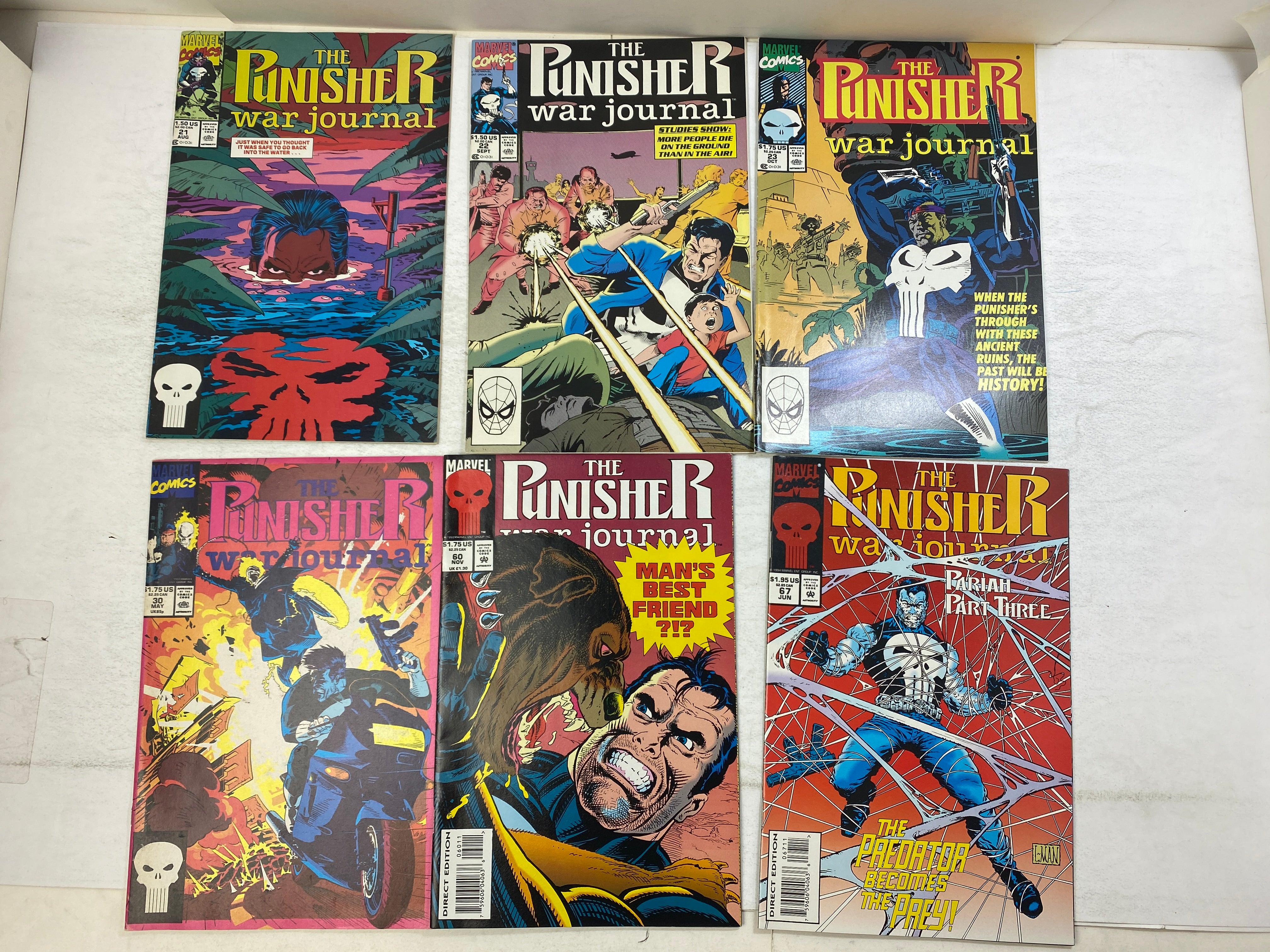 Lot of 13 Punisher War Journal Marvel Comics 1989-1994