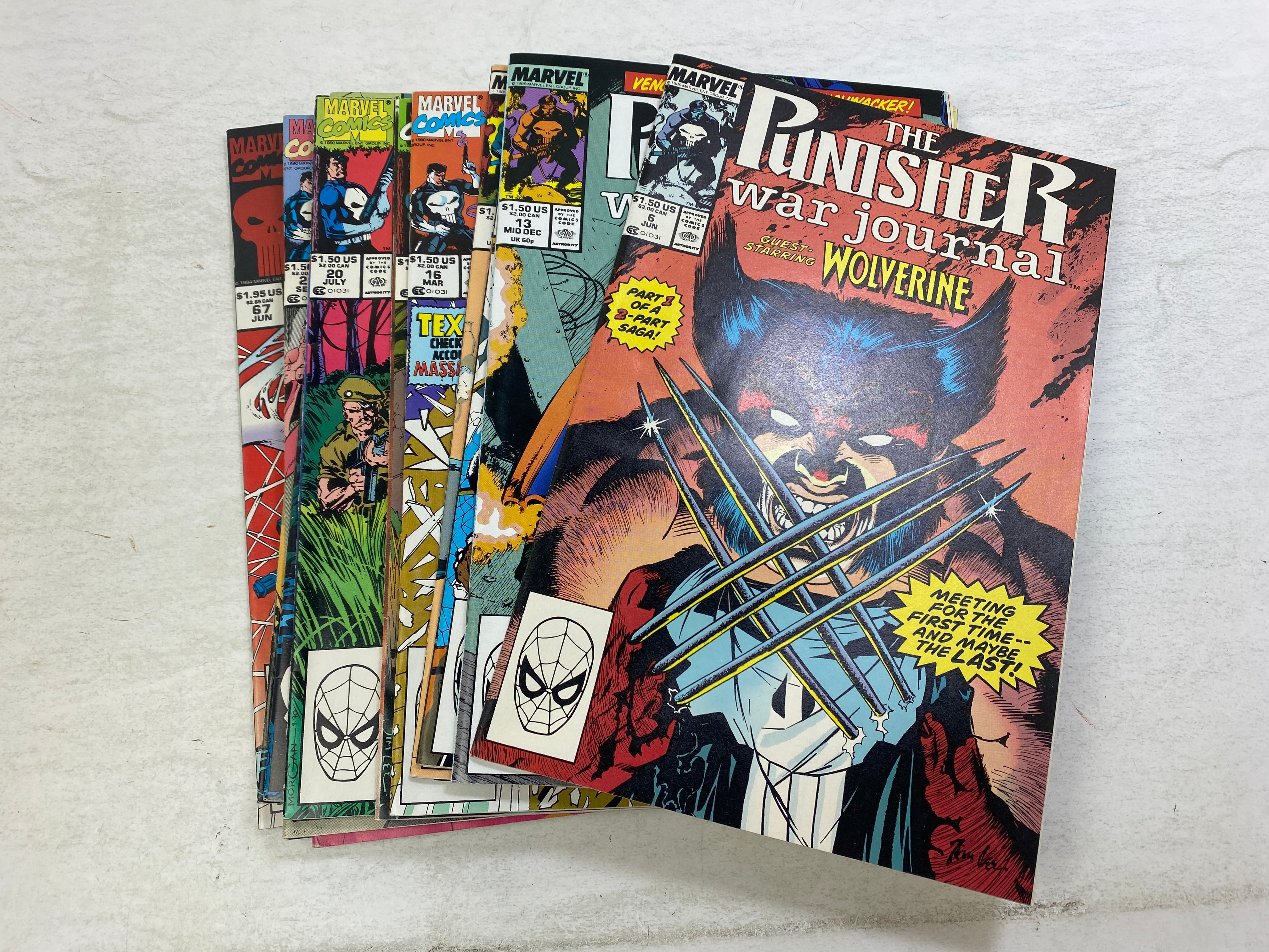 Lot of 13 Punisher War Journal Marvel Comics 1989-1994