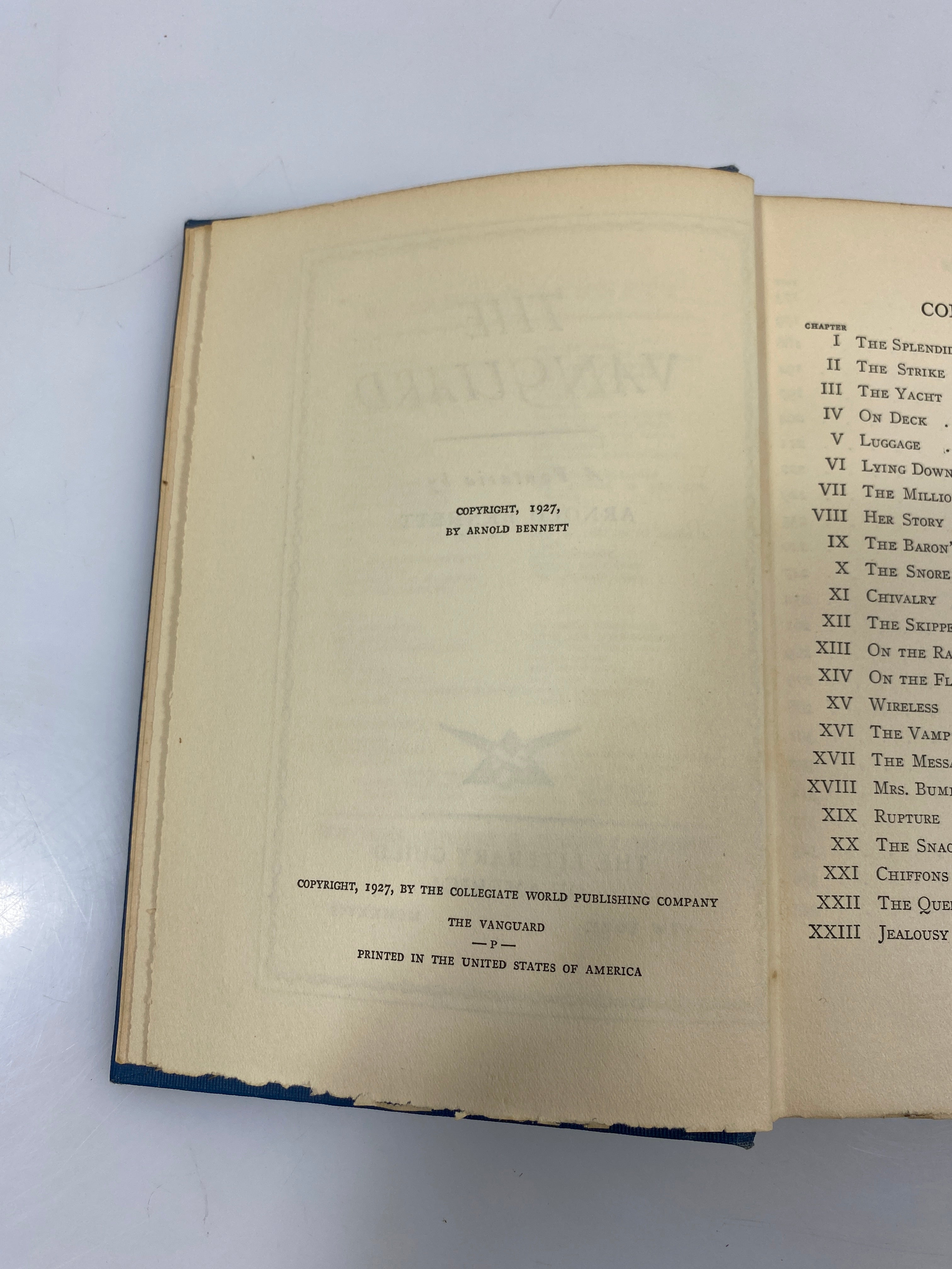 The Vanguard by Arnold Bennett 1928 HC