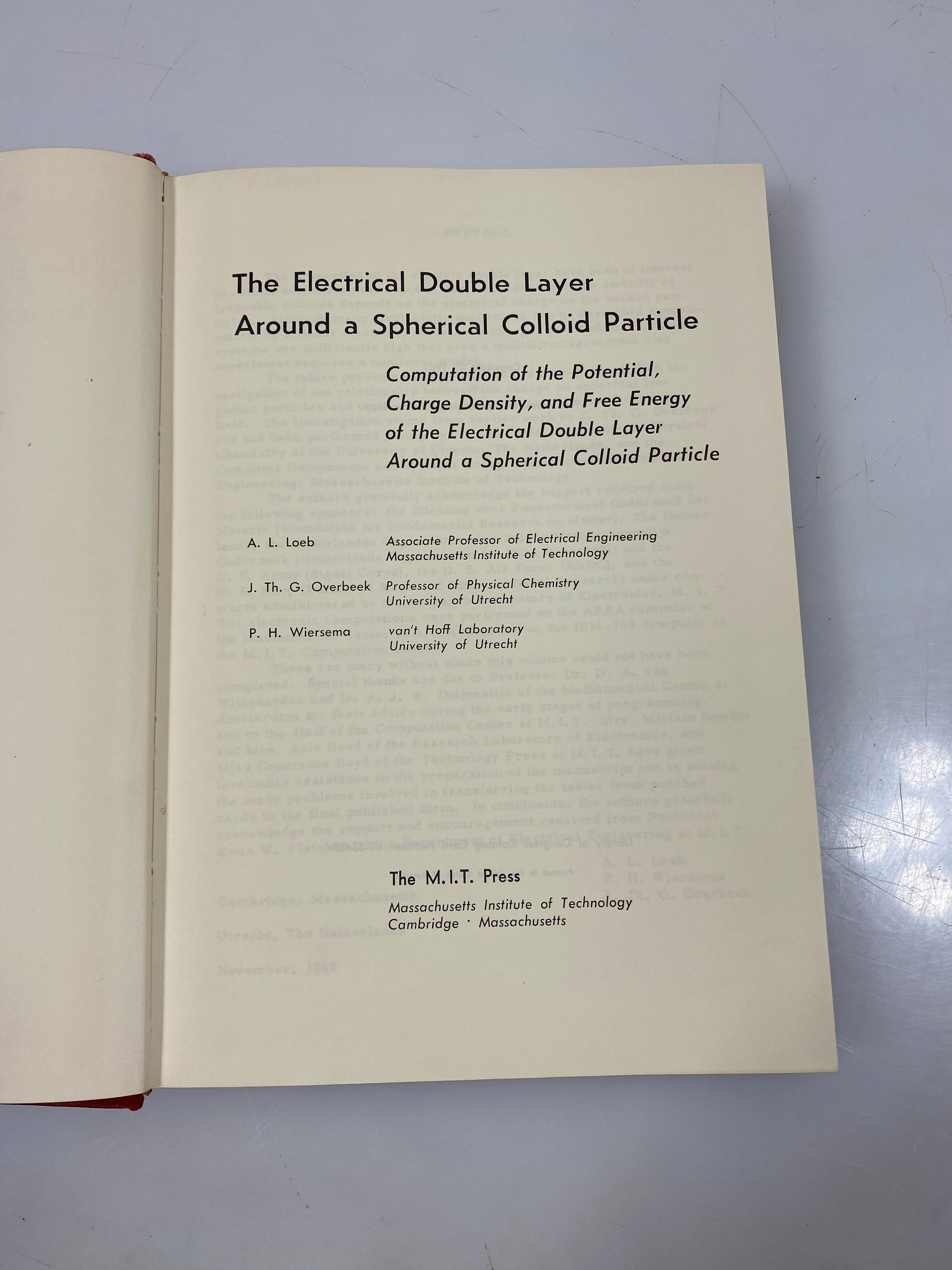 The Electrical Double Layer Around a Spherical Colloid Particle Ex-Library 1961