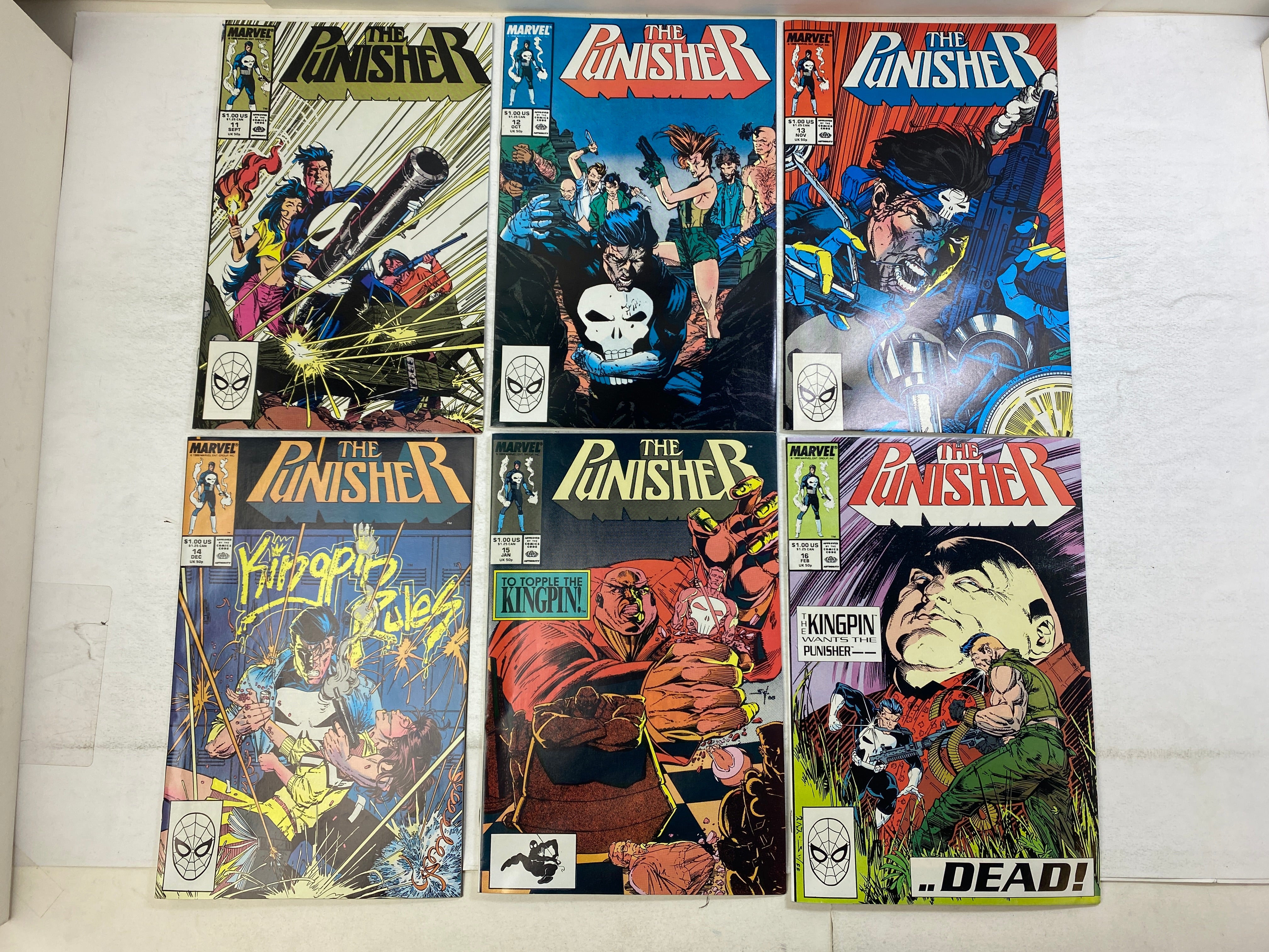 Lot of 10 Punisher Marvel Comics 1988-1989
