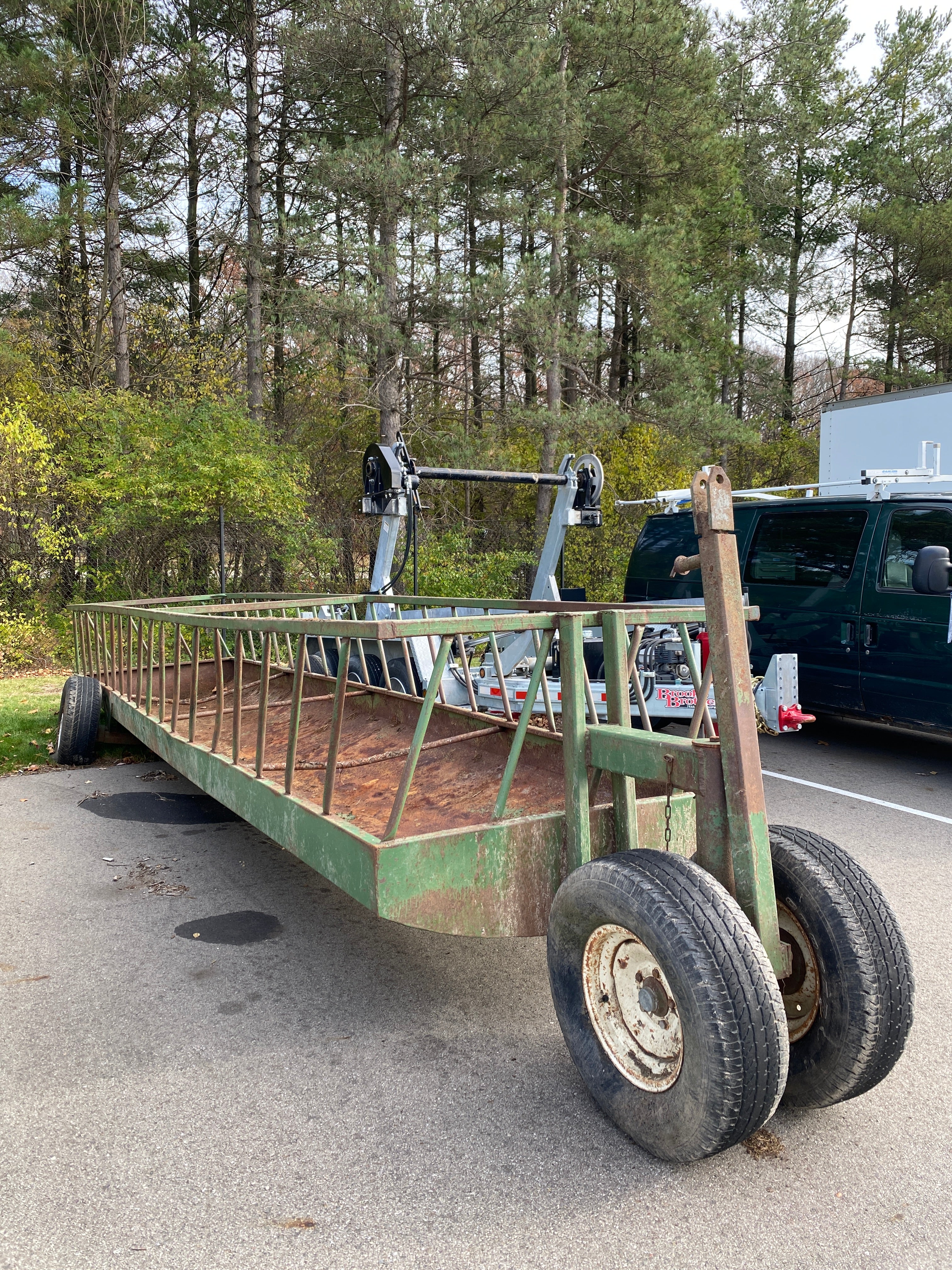 Green Hay Feeder Wagon