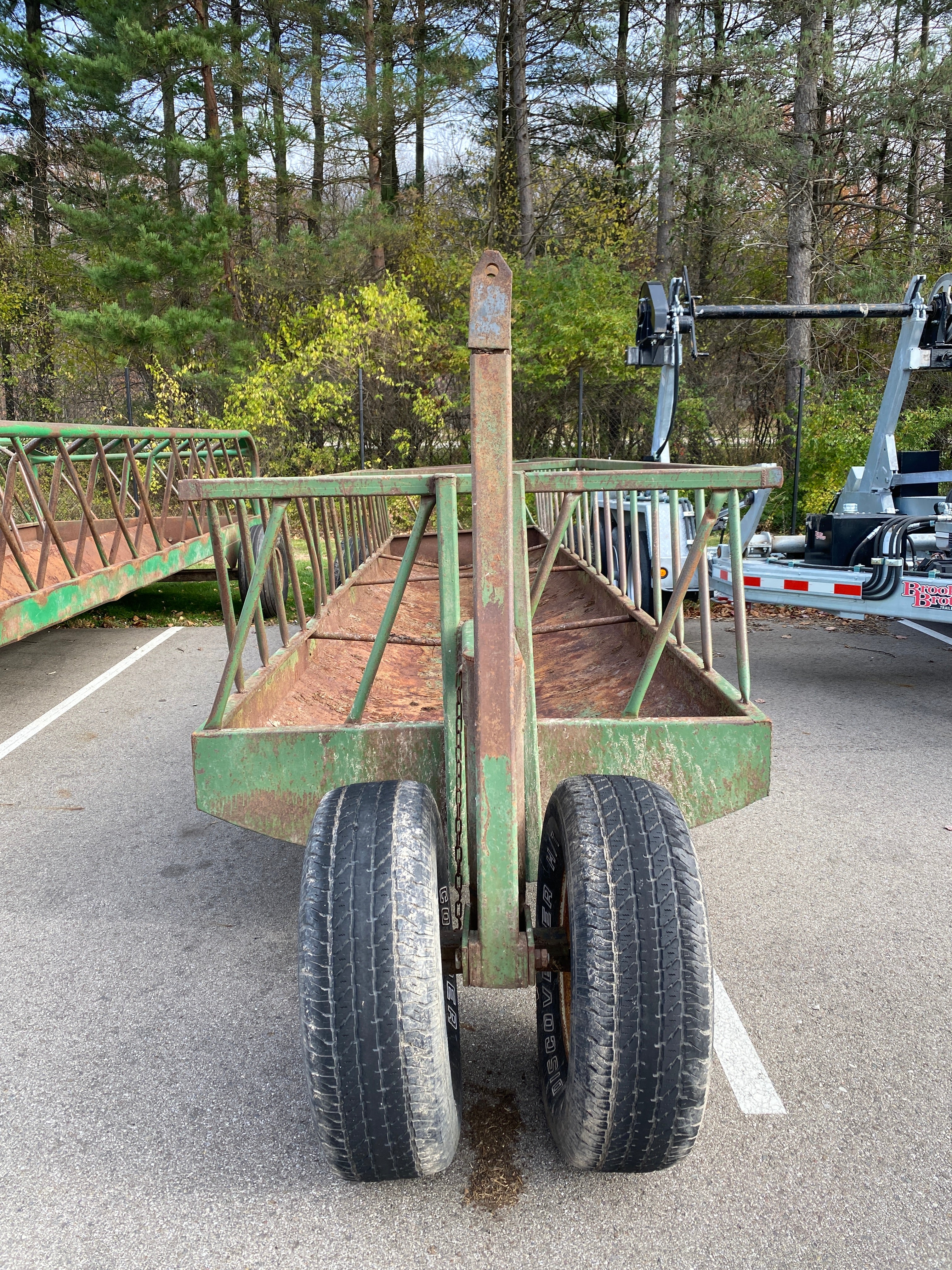 Green Hay Feeder Wagon