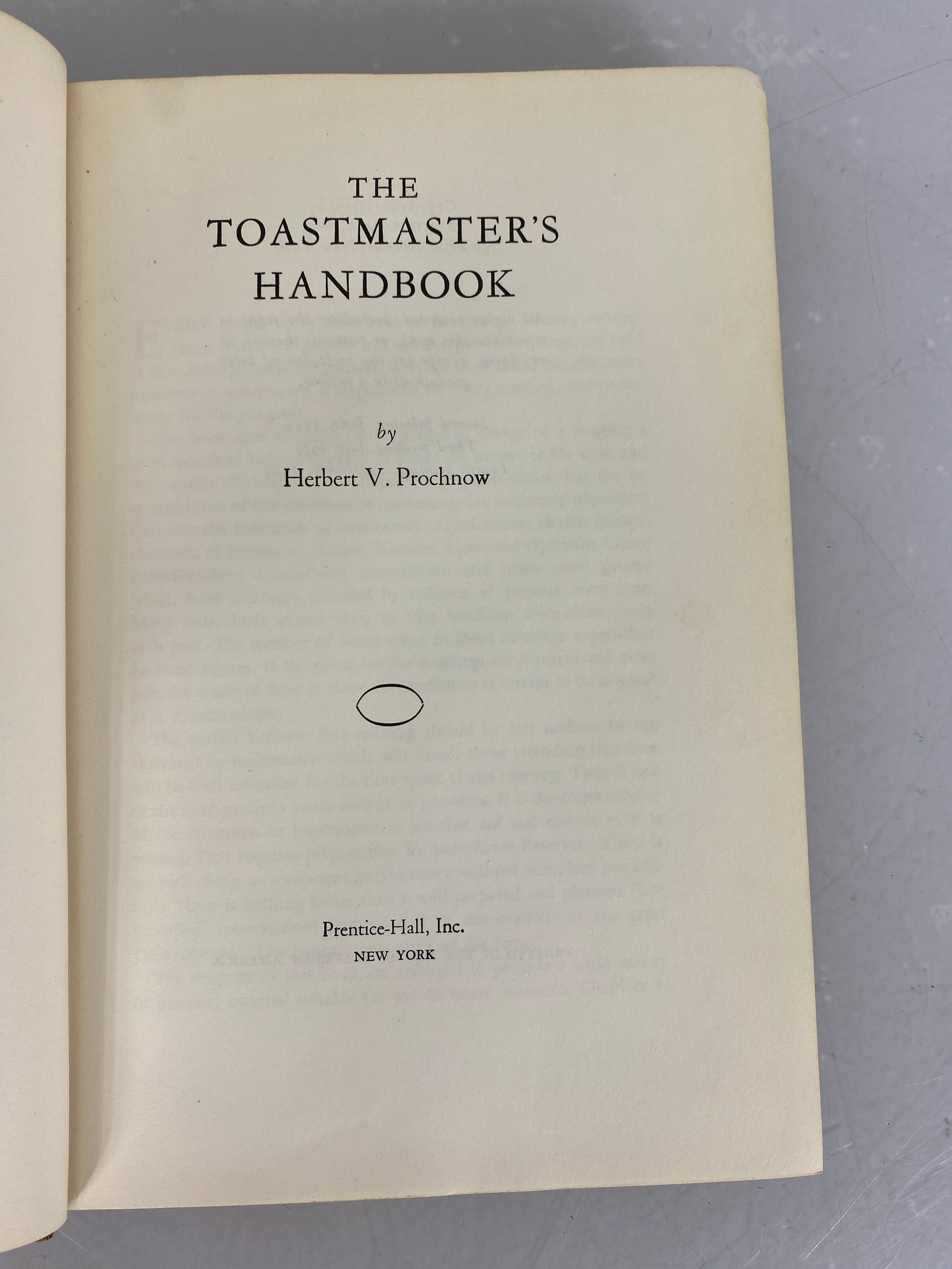 Lot of 2 Communication Books: The Toastmaster's Handbook 1949 HC DJ, Oral Communication Message and Response 1969 SC