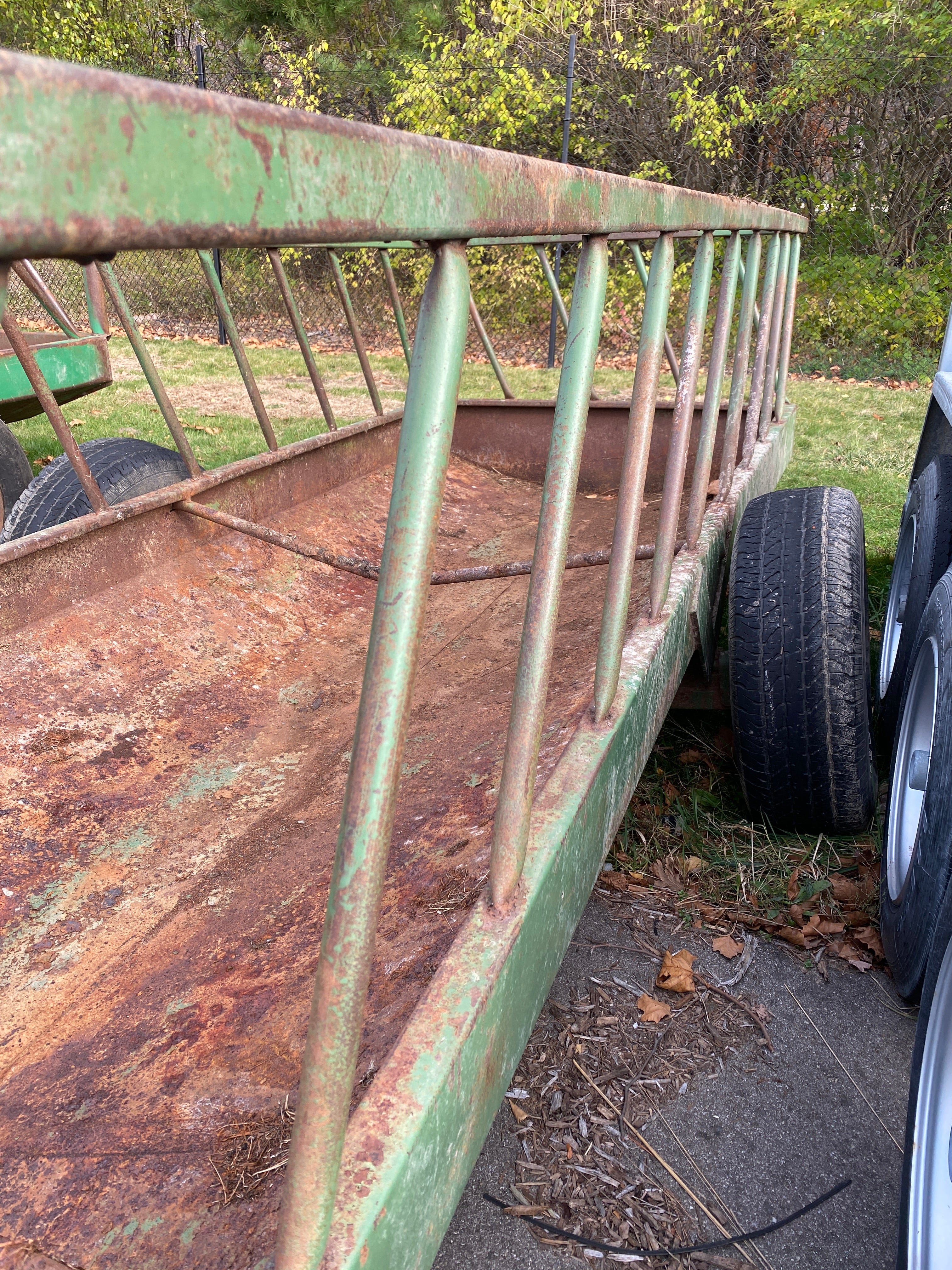 Green Hay Feeder Wagon