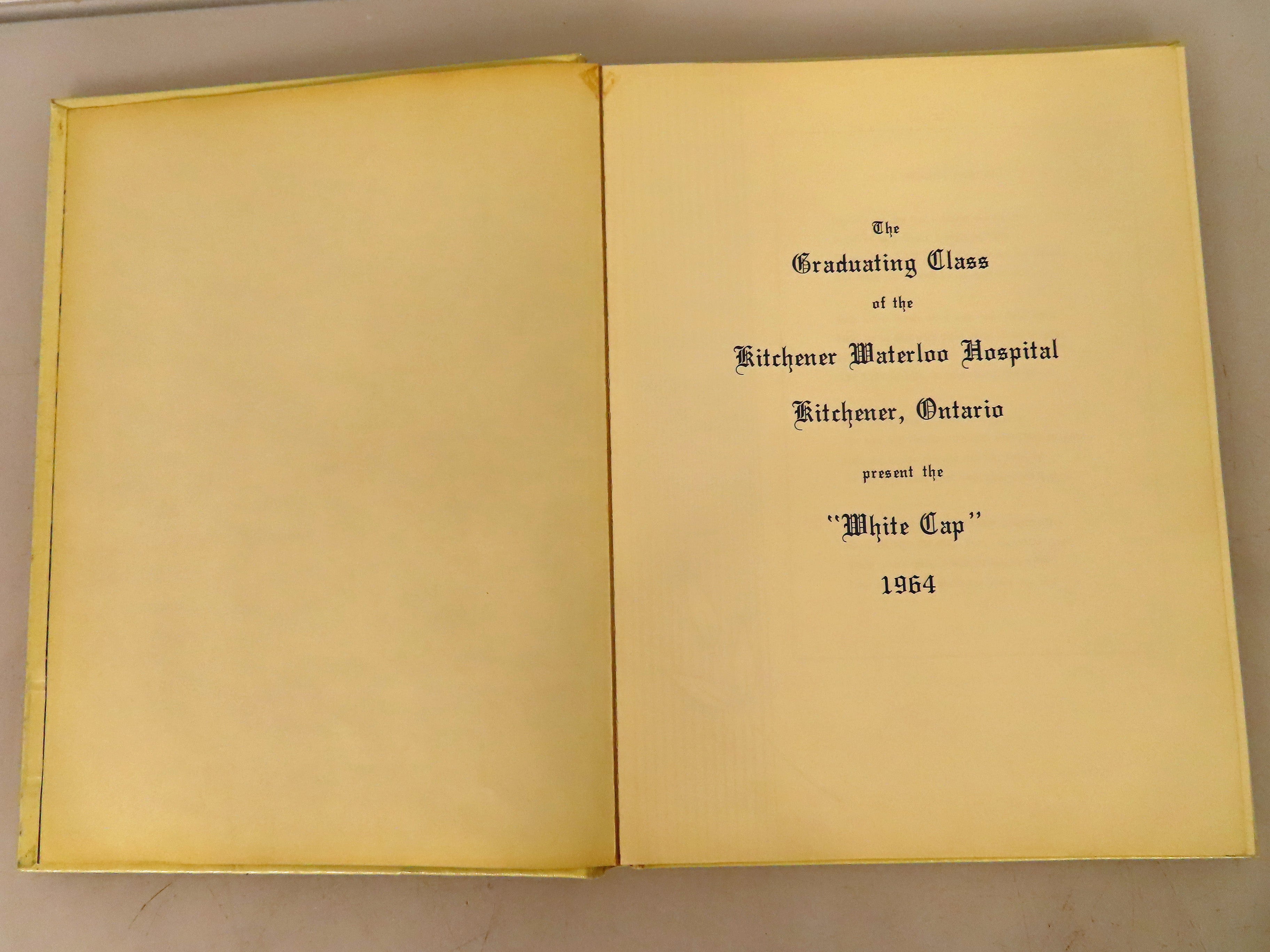 1964 White Cap Kitchener Waterloo Hospital Yearbook Ohio