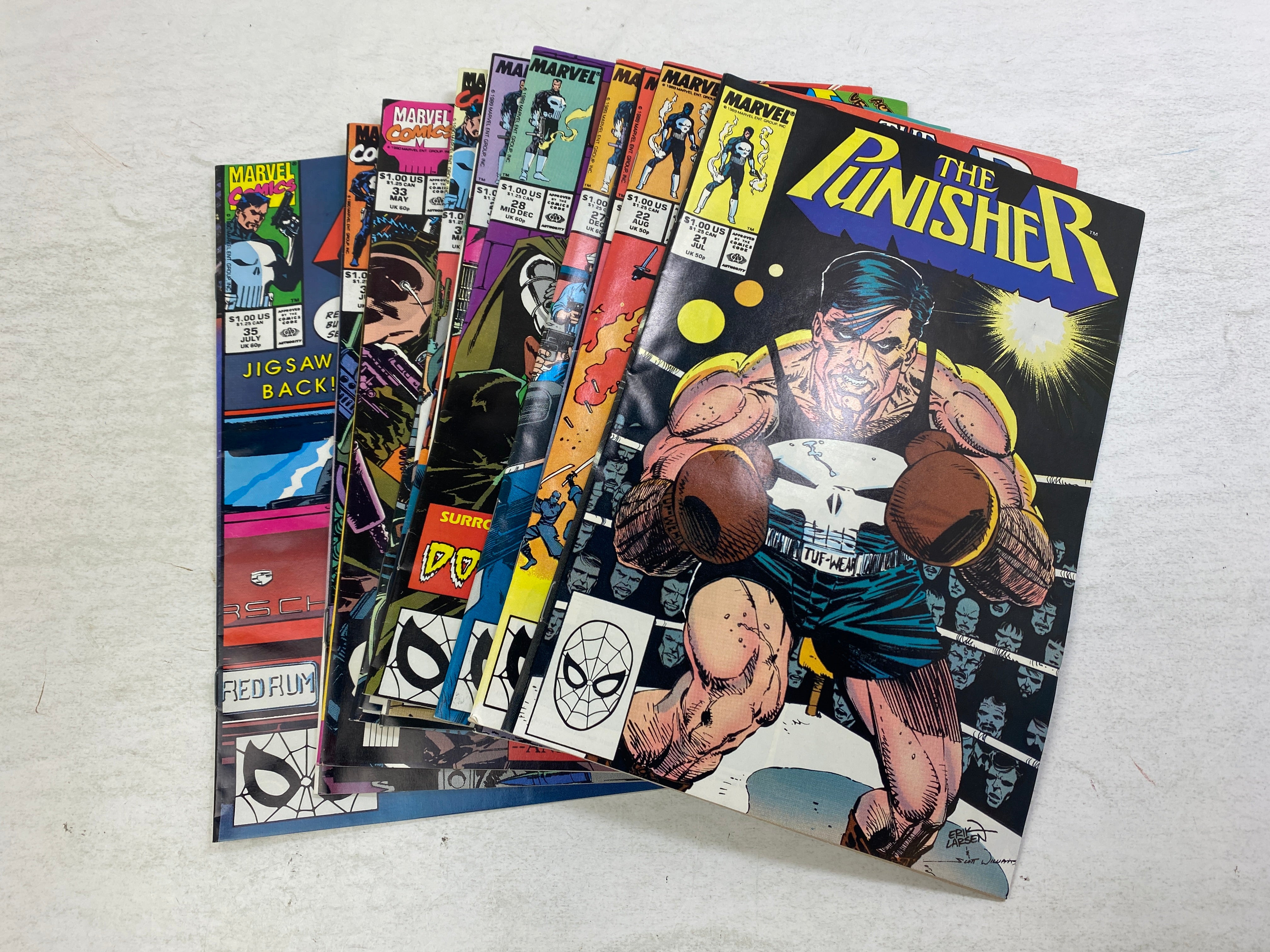 Lot of 12 Punisher Marvel Comics 1989-1990