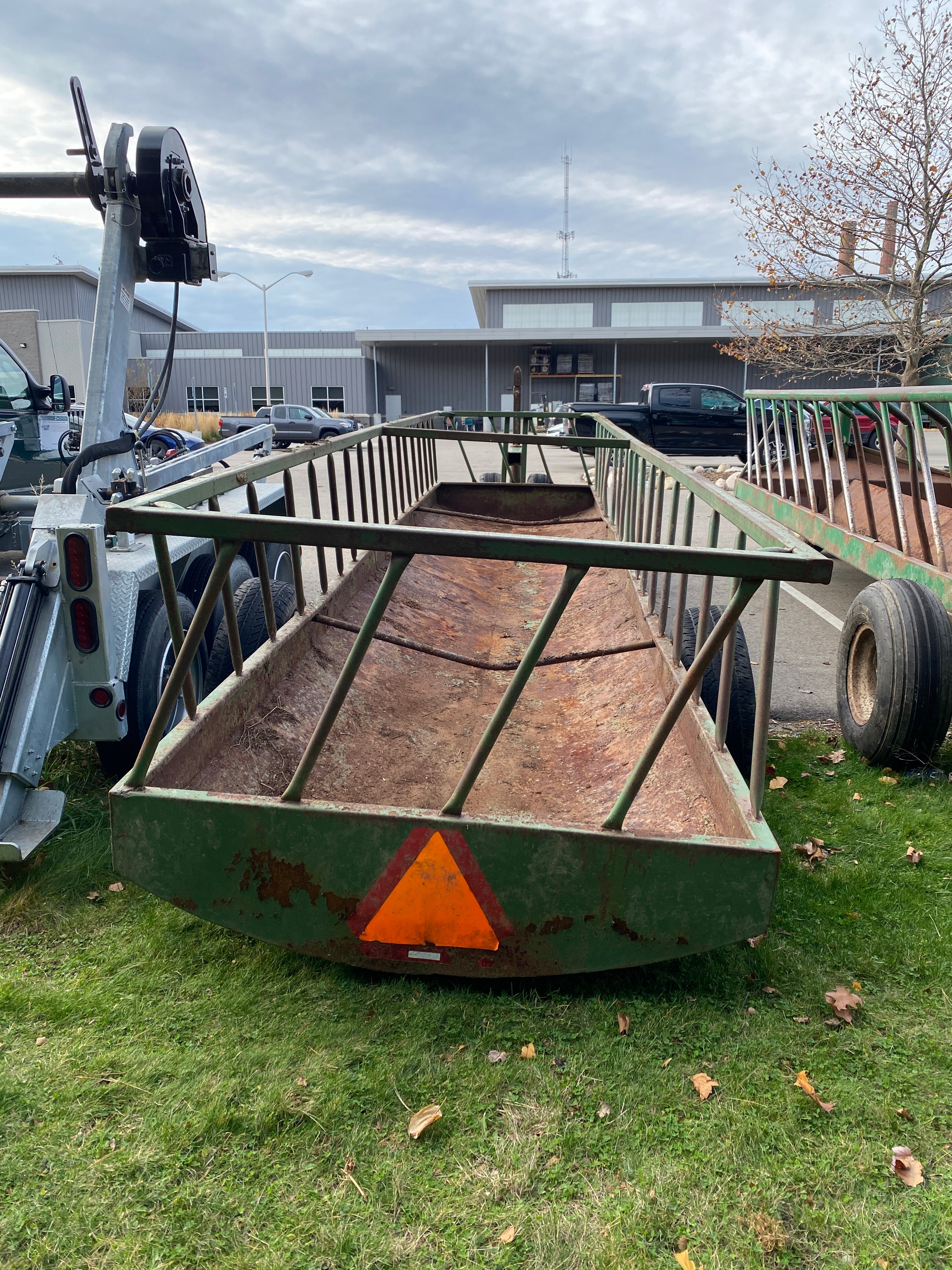 Green Hay Feeder Wagon