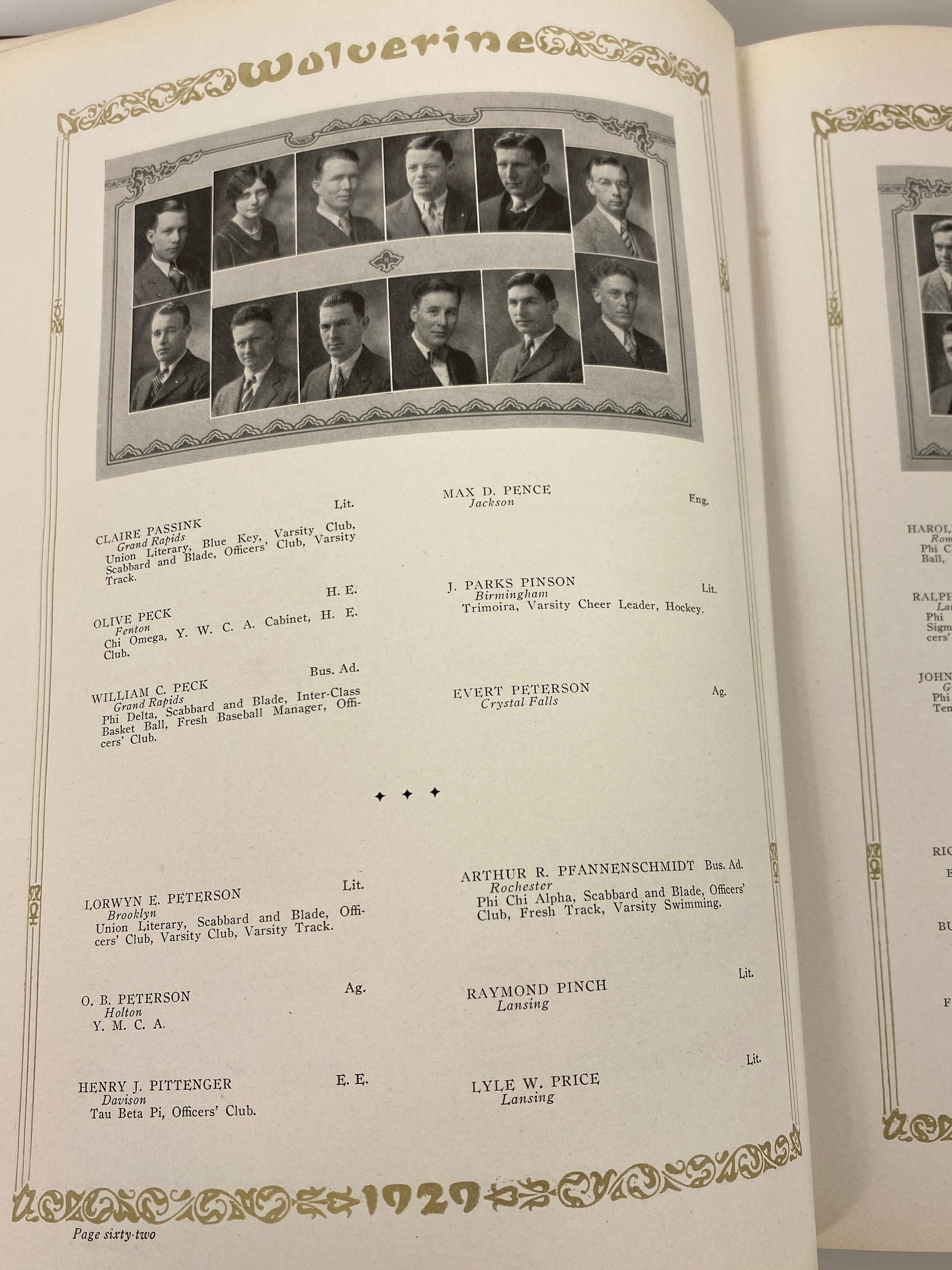 1929 Michigan State College "Wolverine" Yearbook HC