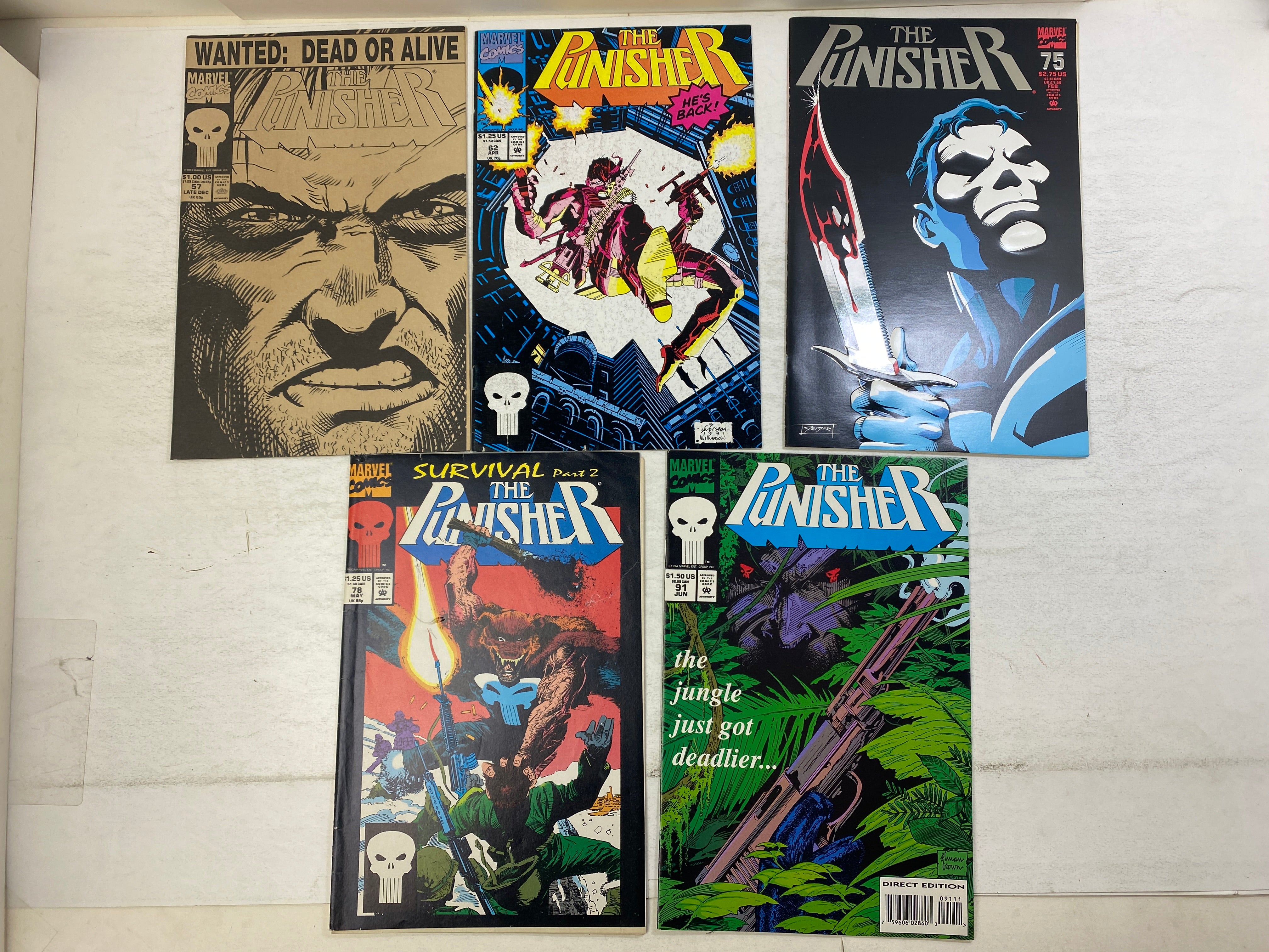 Lot of 11 Punisher Marvel Comics 1990-1994