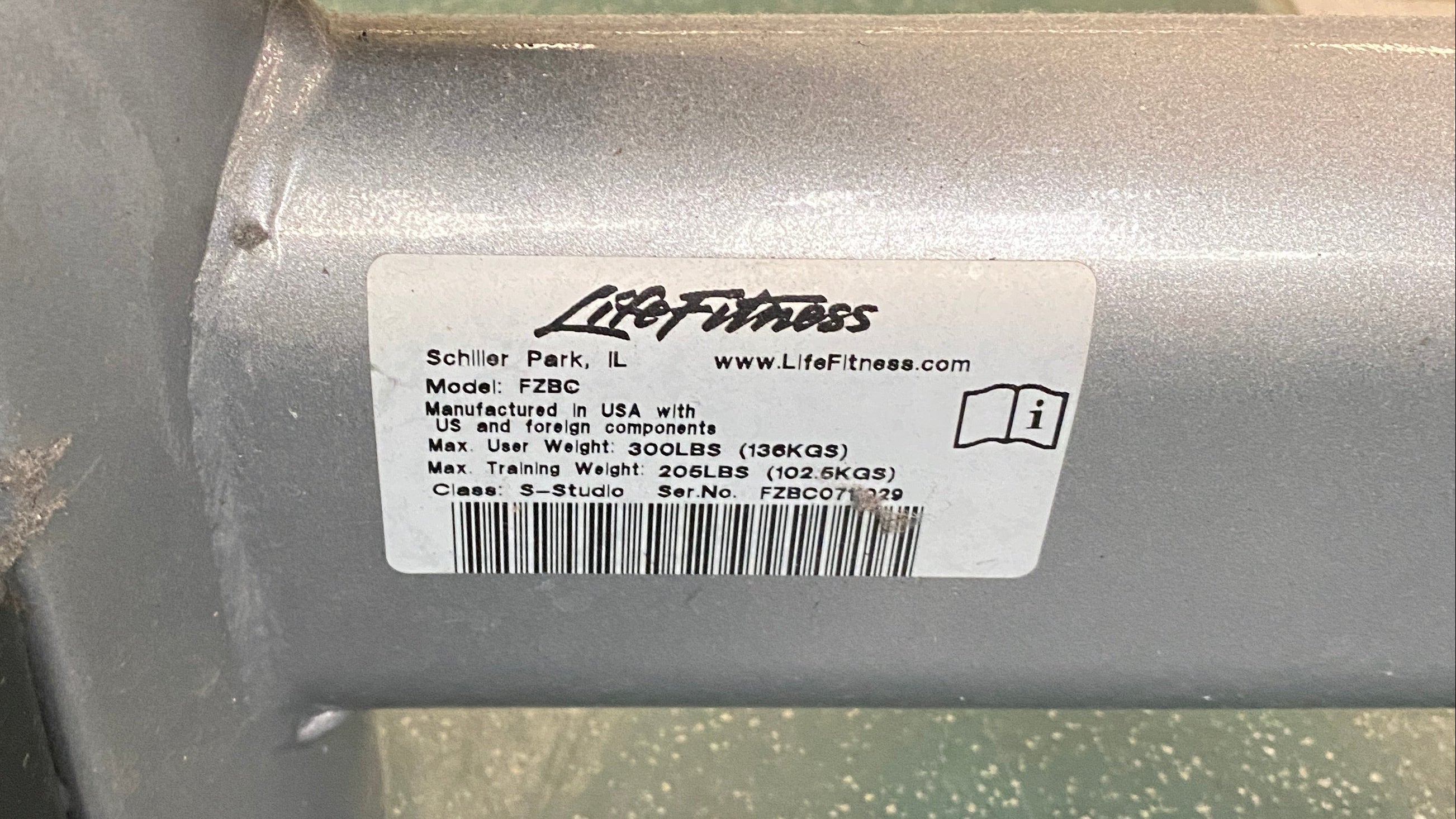Life Fitness Bicep Curl Machine Model #FBC