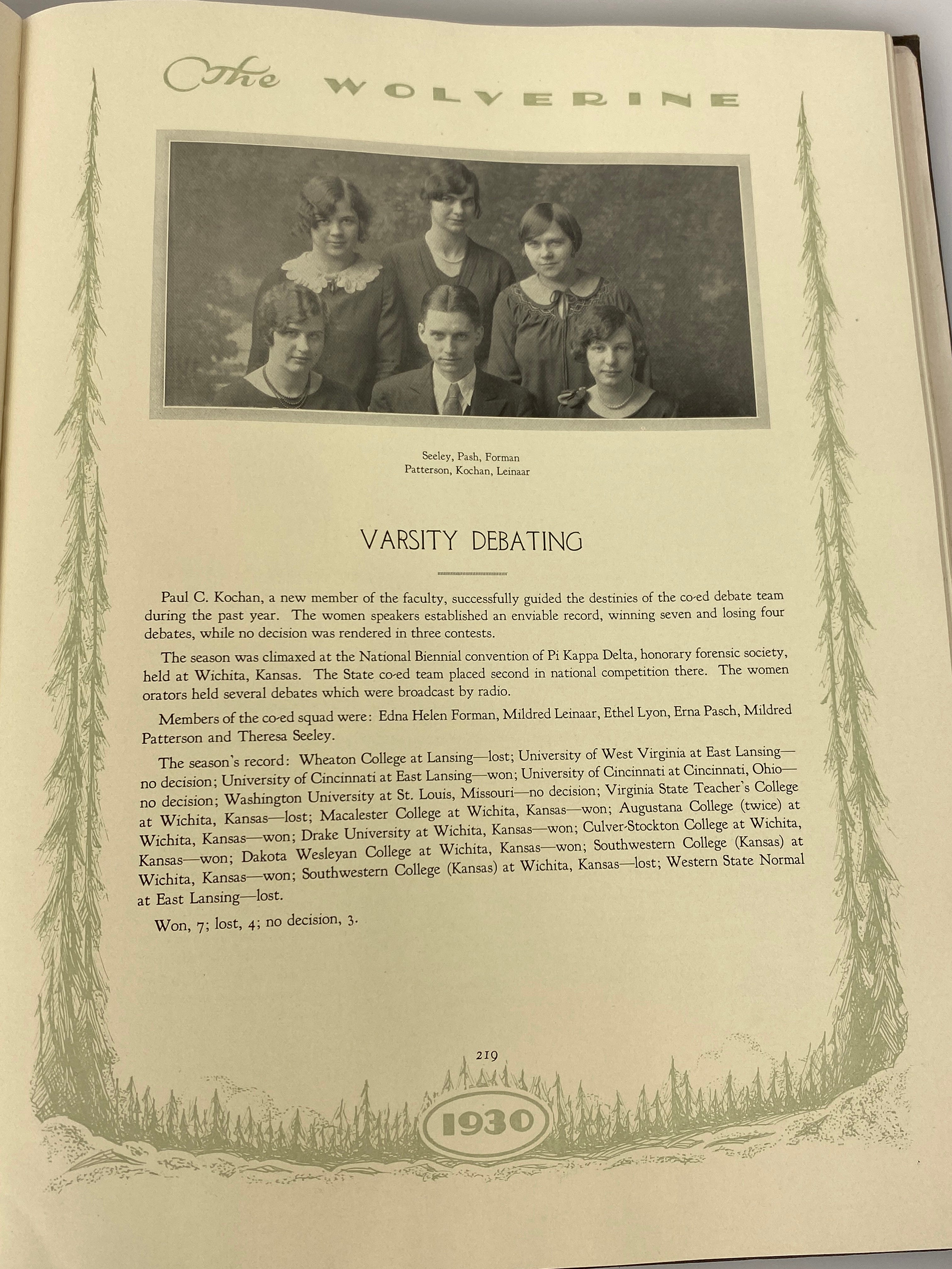 1930 Michigan State College "Wolverine" Yearbook HC