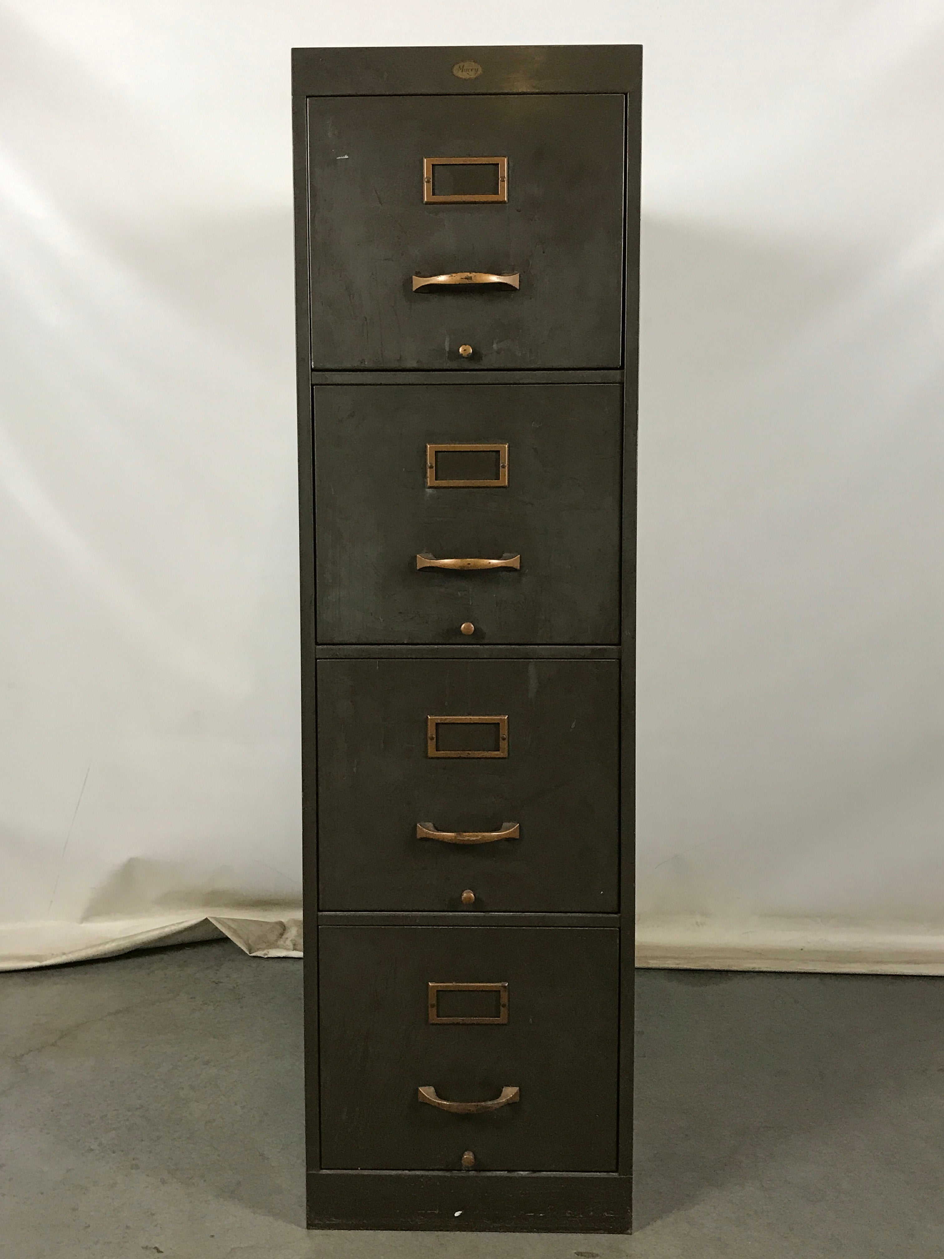 Macey Brown Metal 4 Drawer File Cabinet
