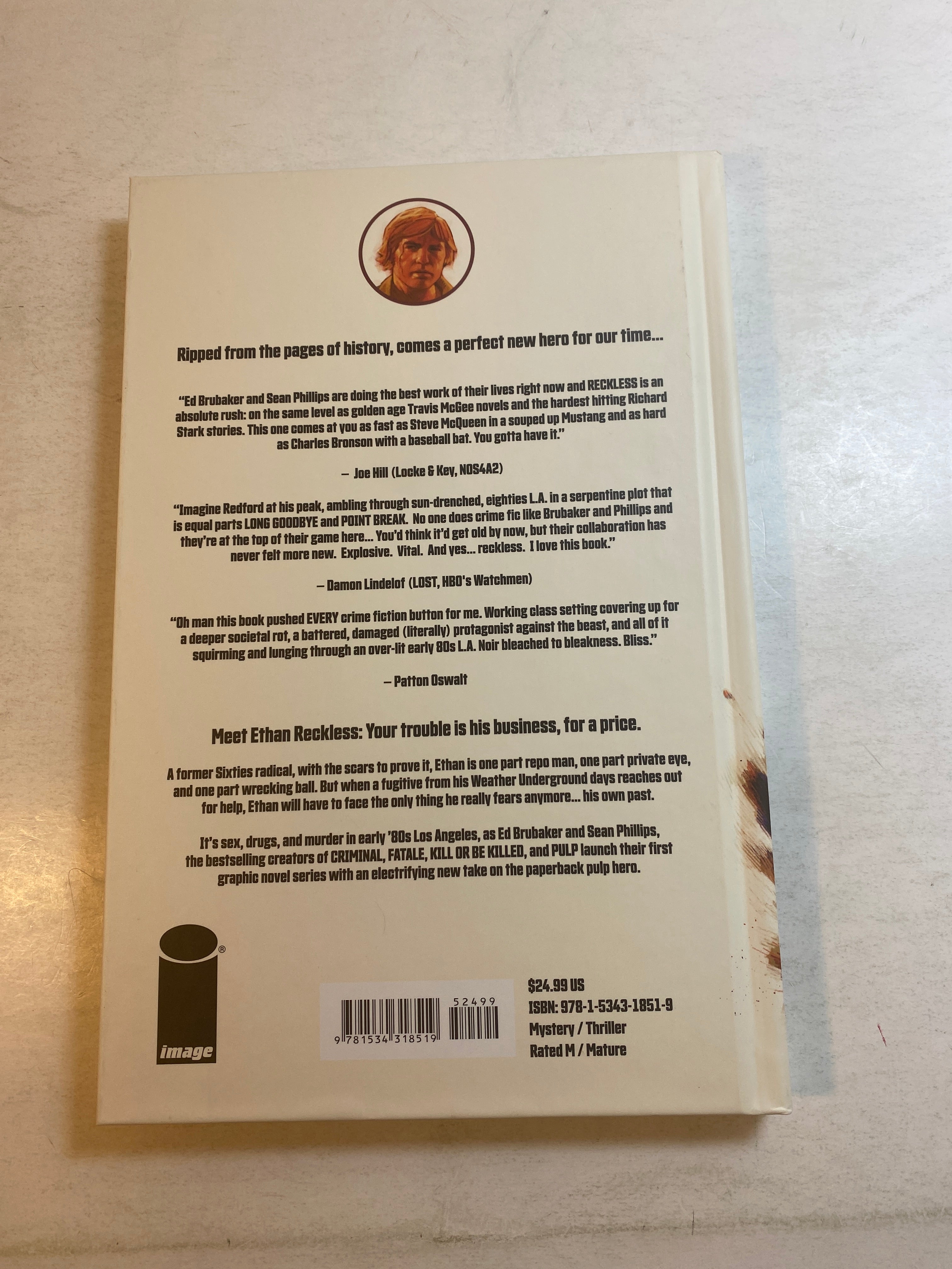 Reckless Ed Brubaker Image Comics HC 2020