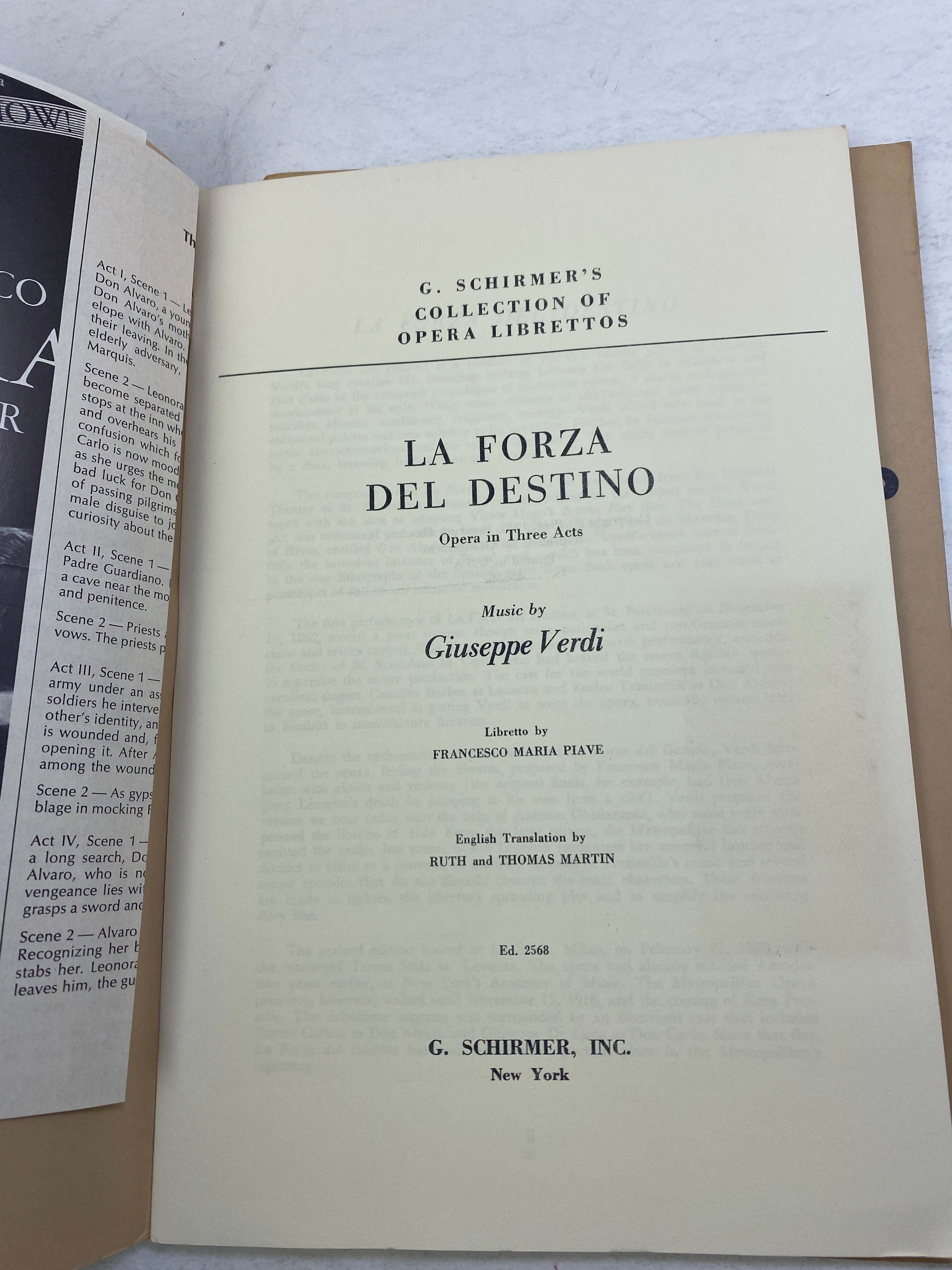 Lot of 4 Vintage Opera Programs Forza del Destino Carmen