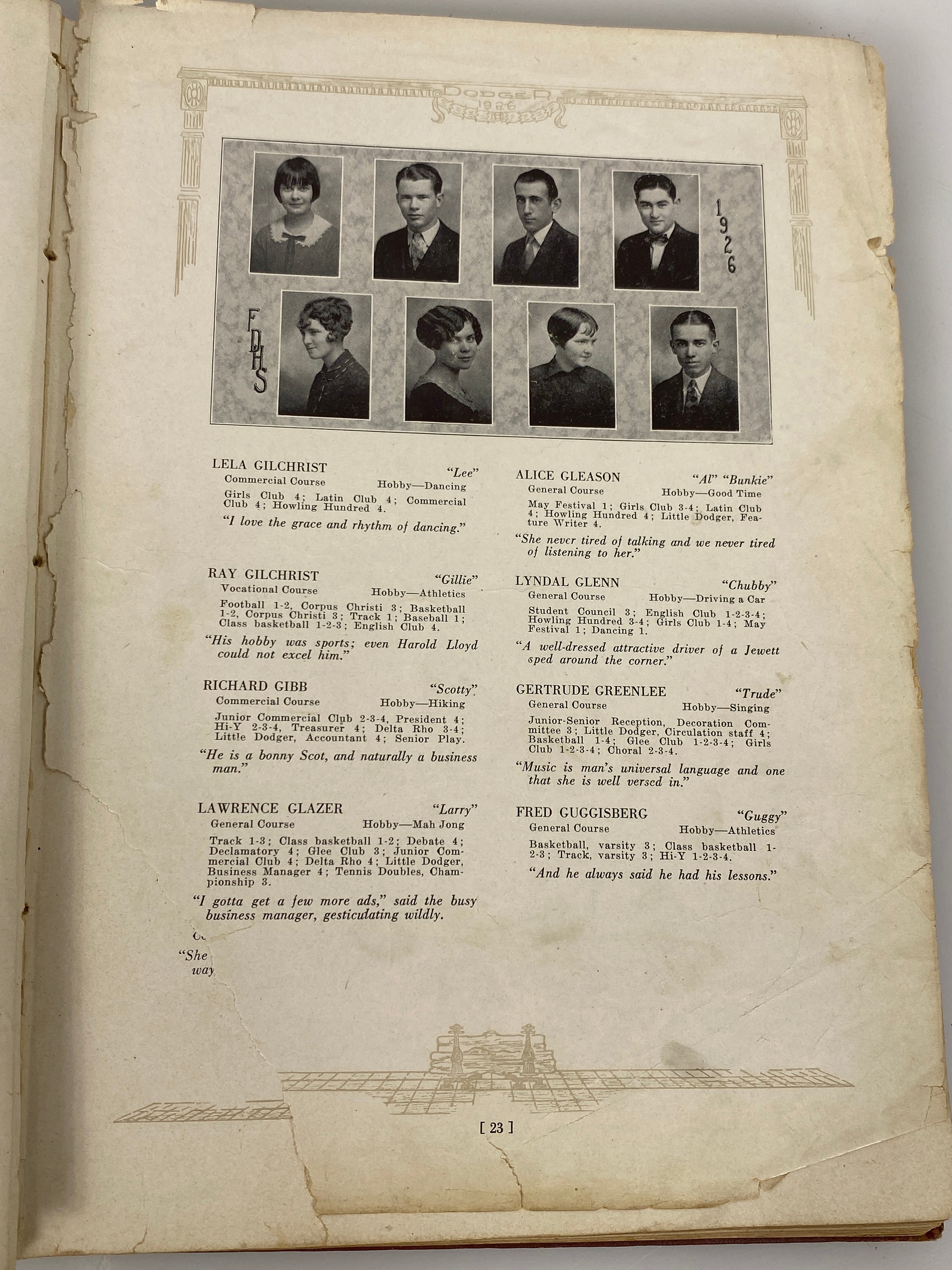 1926 Fort Dodge High School "The Dodger" Yearbook Fort Dodge Iowa HC