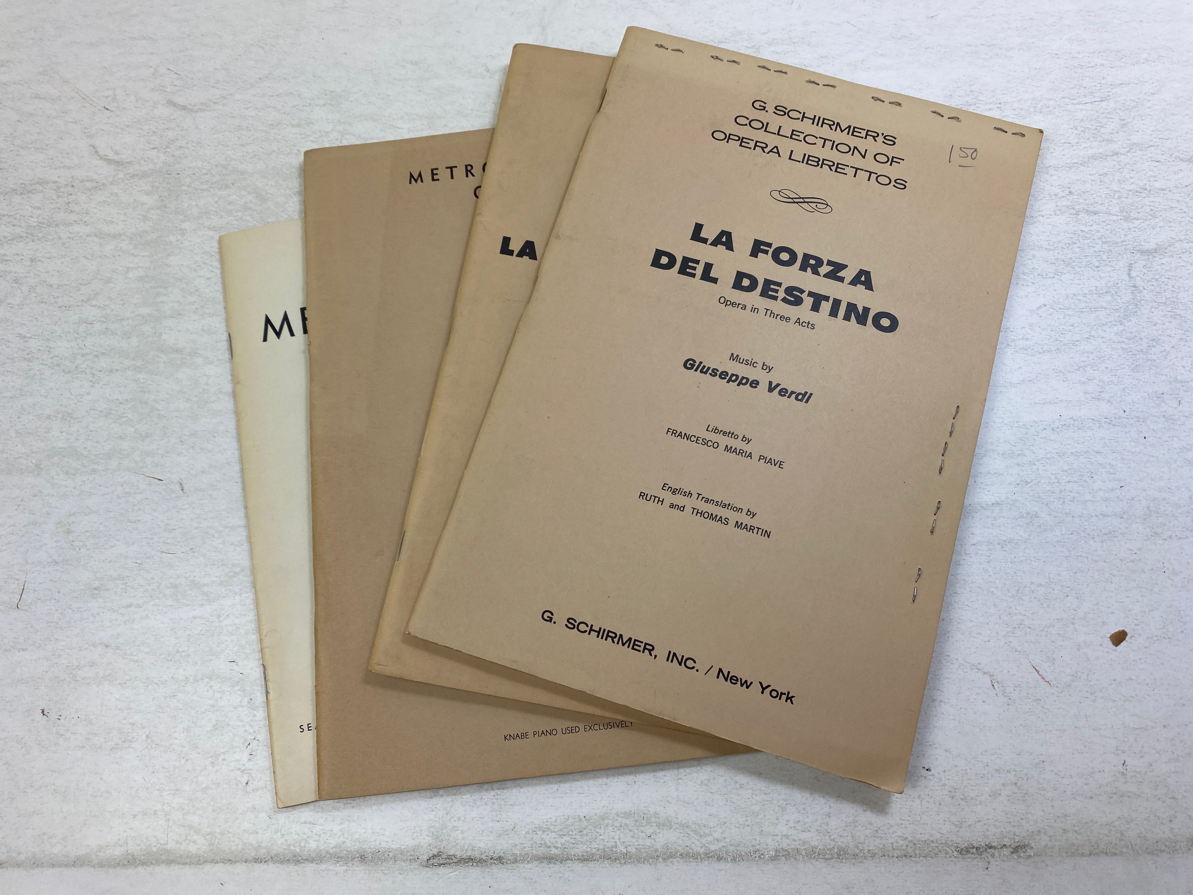 Lot of 4 Vintage Opera Programs Forza del Destino Carmen