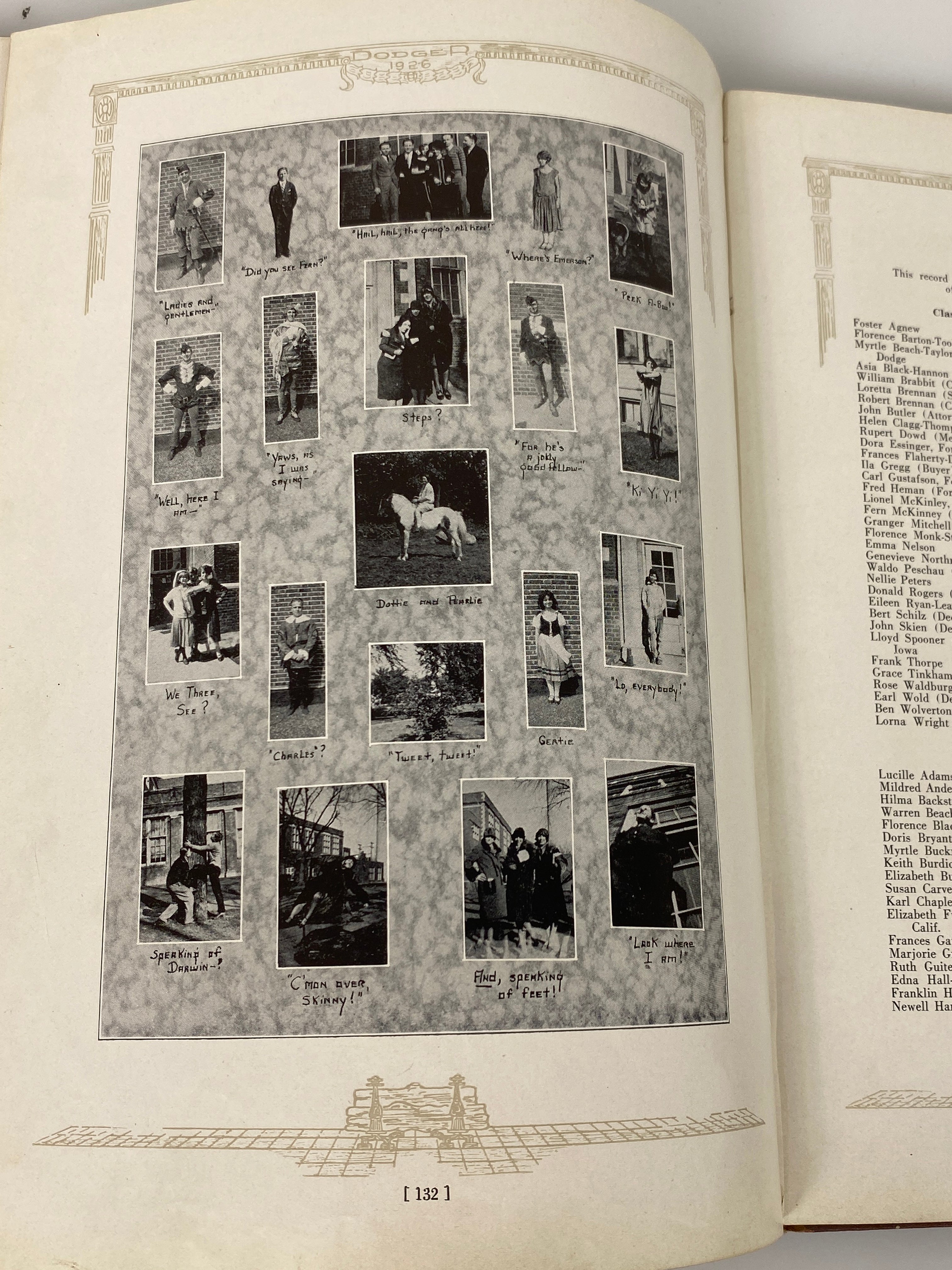 1926 Fort Dodge High School "The Dodger" Yearbook Fort Dodge Iowa HC