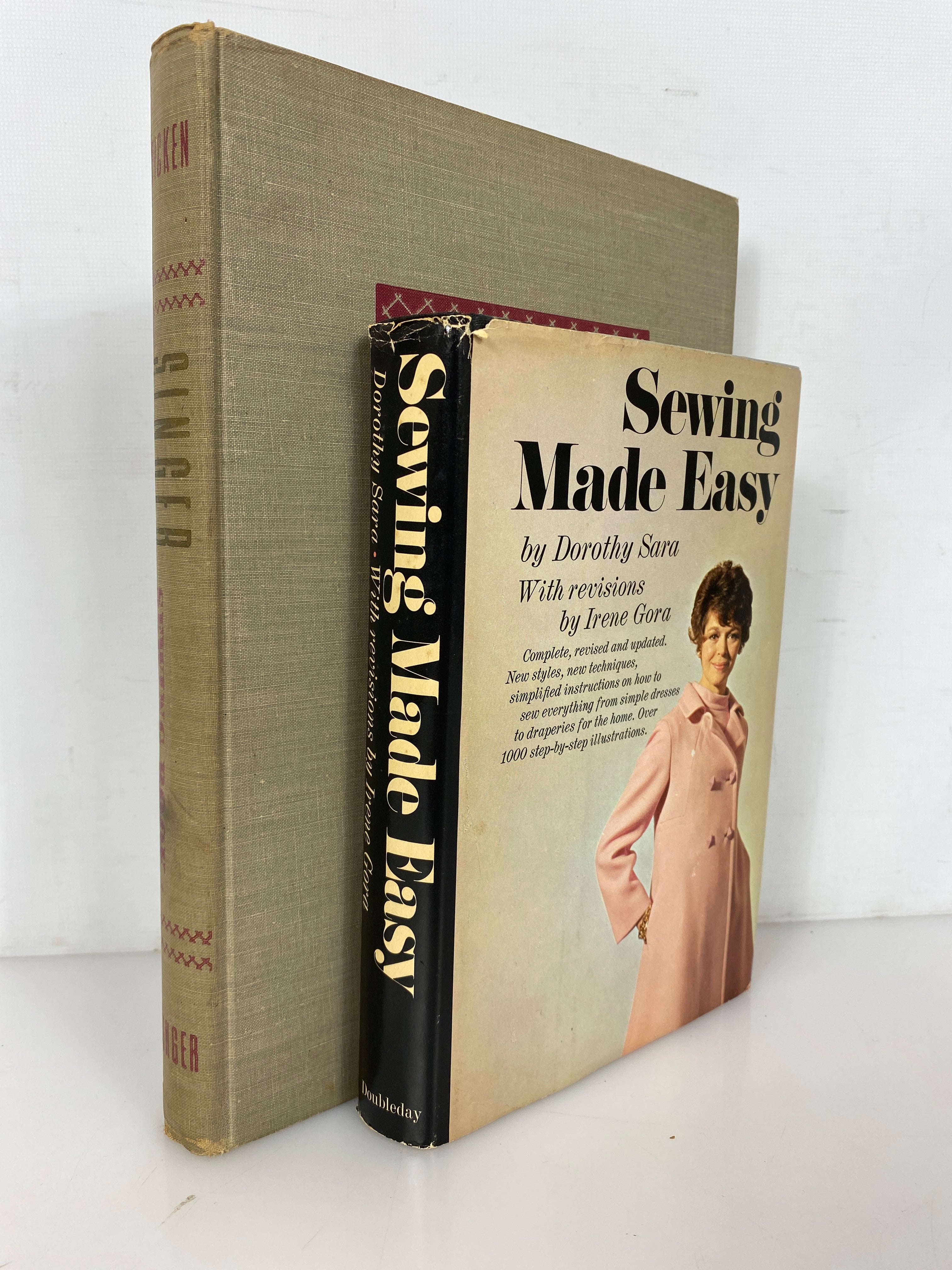 2 Vols: Singer Sewing Book (Picken)/Sewing Made Easy (Sara) 1950-69 HC