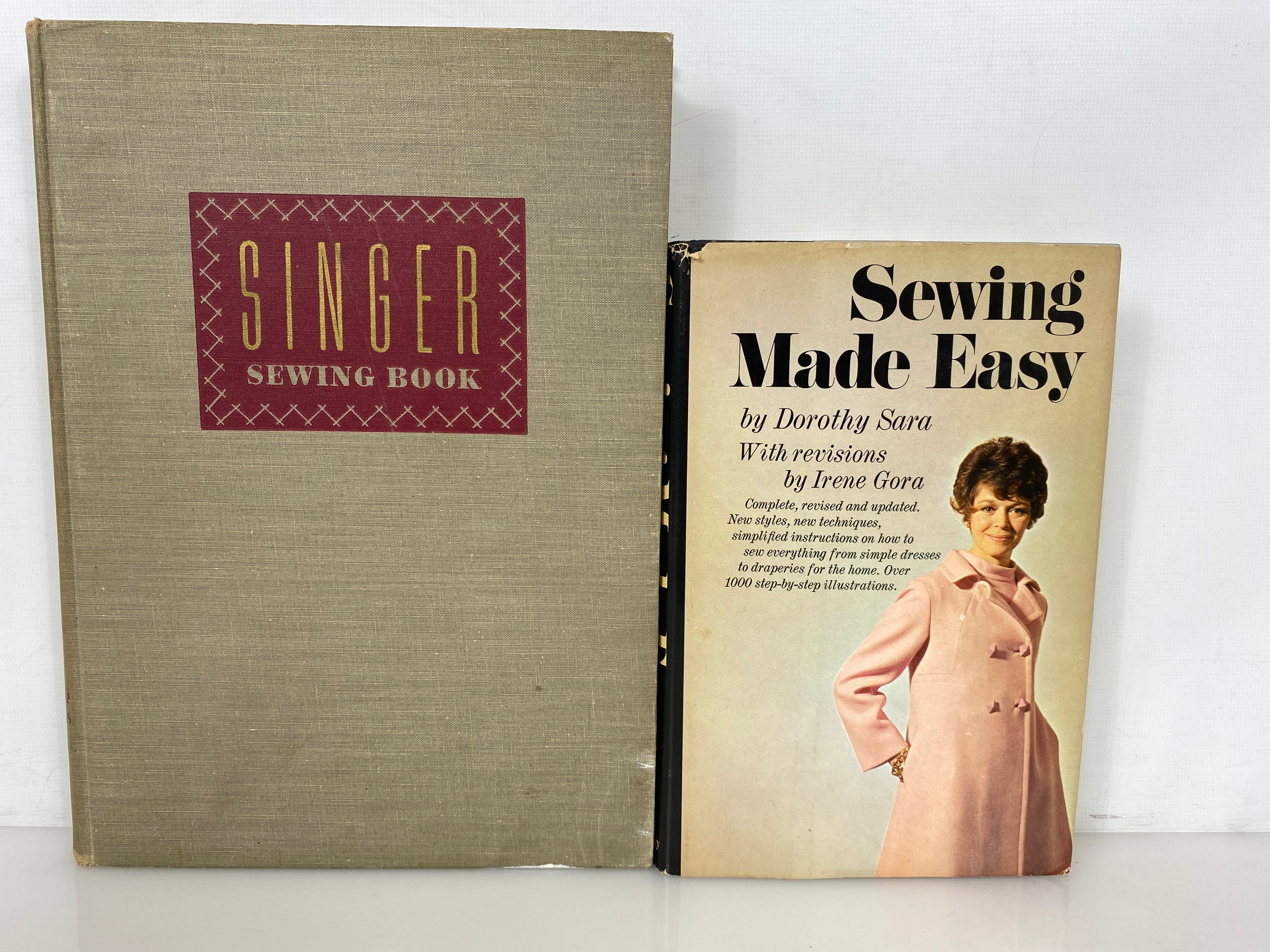 2 Vols: Singer Sewing Book (Picken)/Sewing Made Easy (Sara) 1950-69 HC