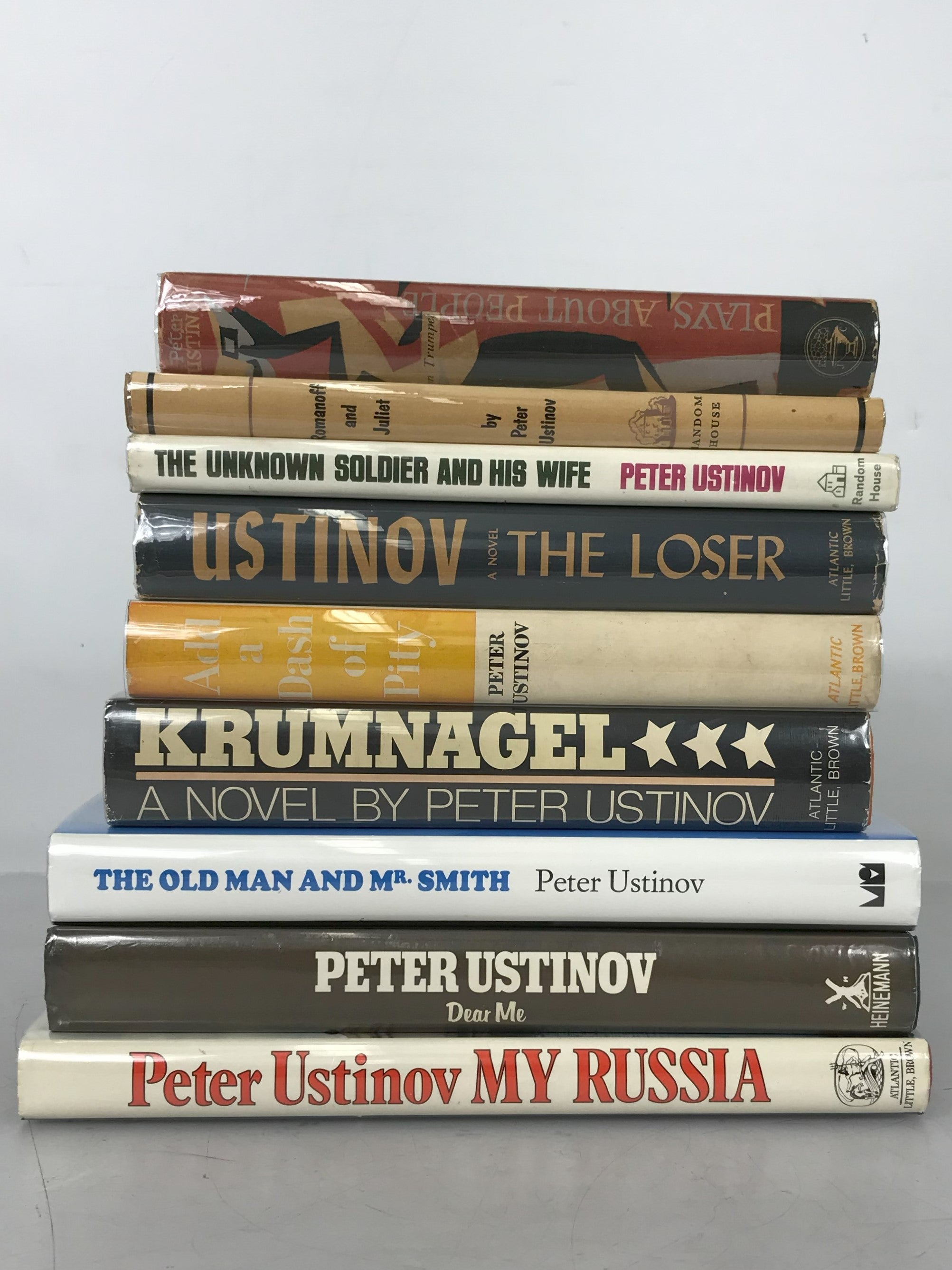 Peter Ustinov Collectors Lot of 9 Books Including First Edition and Signed Copies