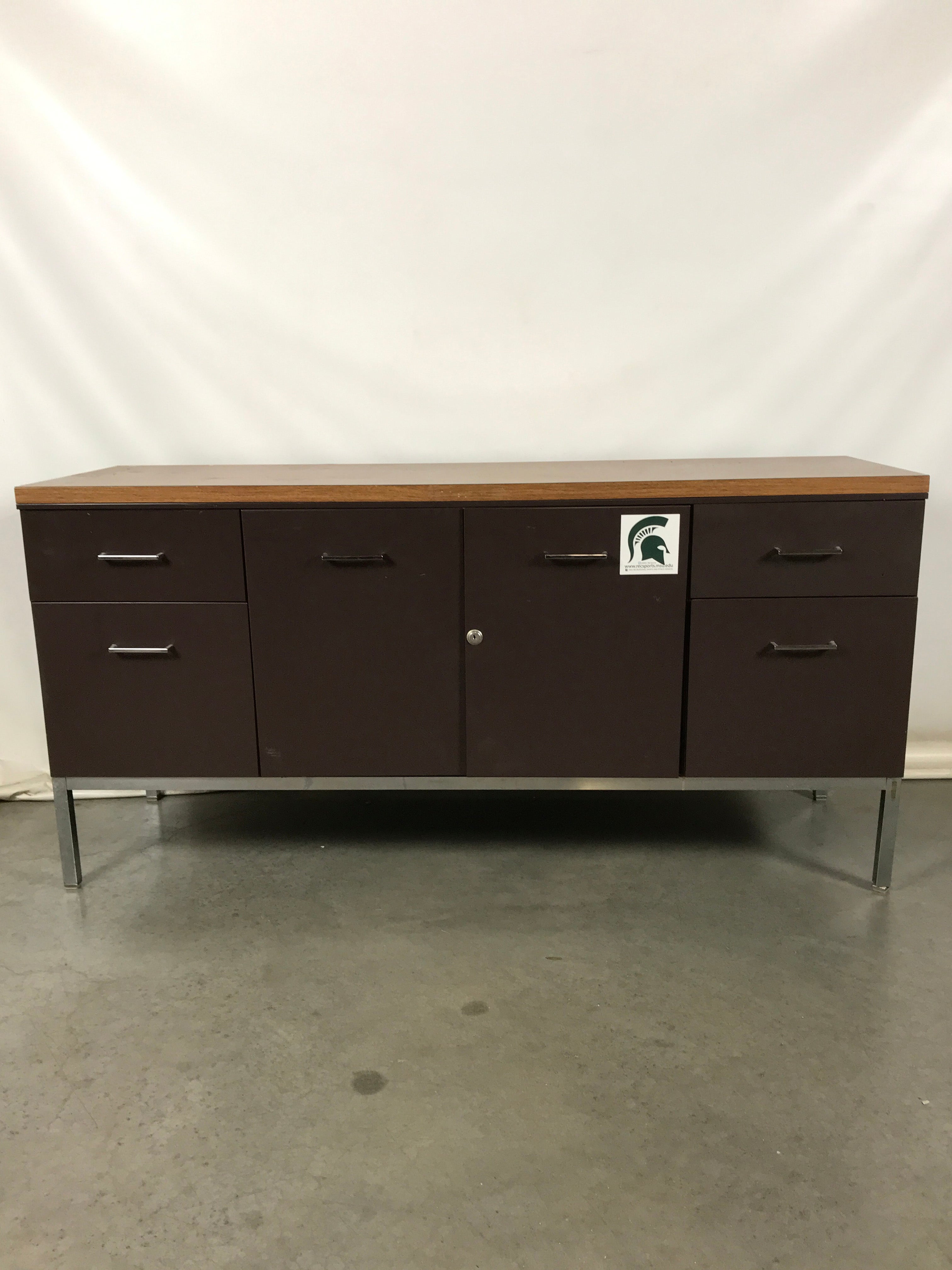 Metal Cabinet With Wooden Top