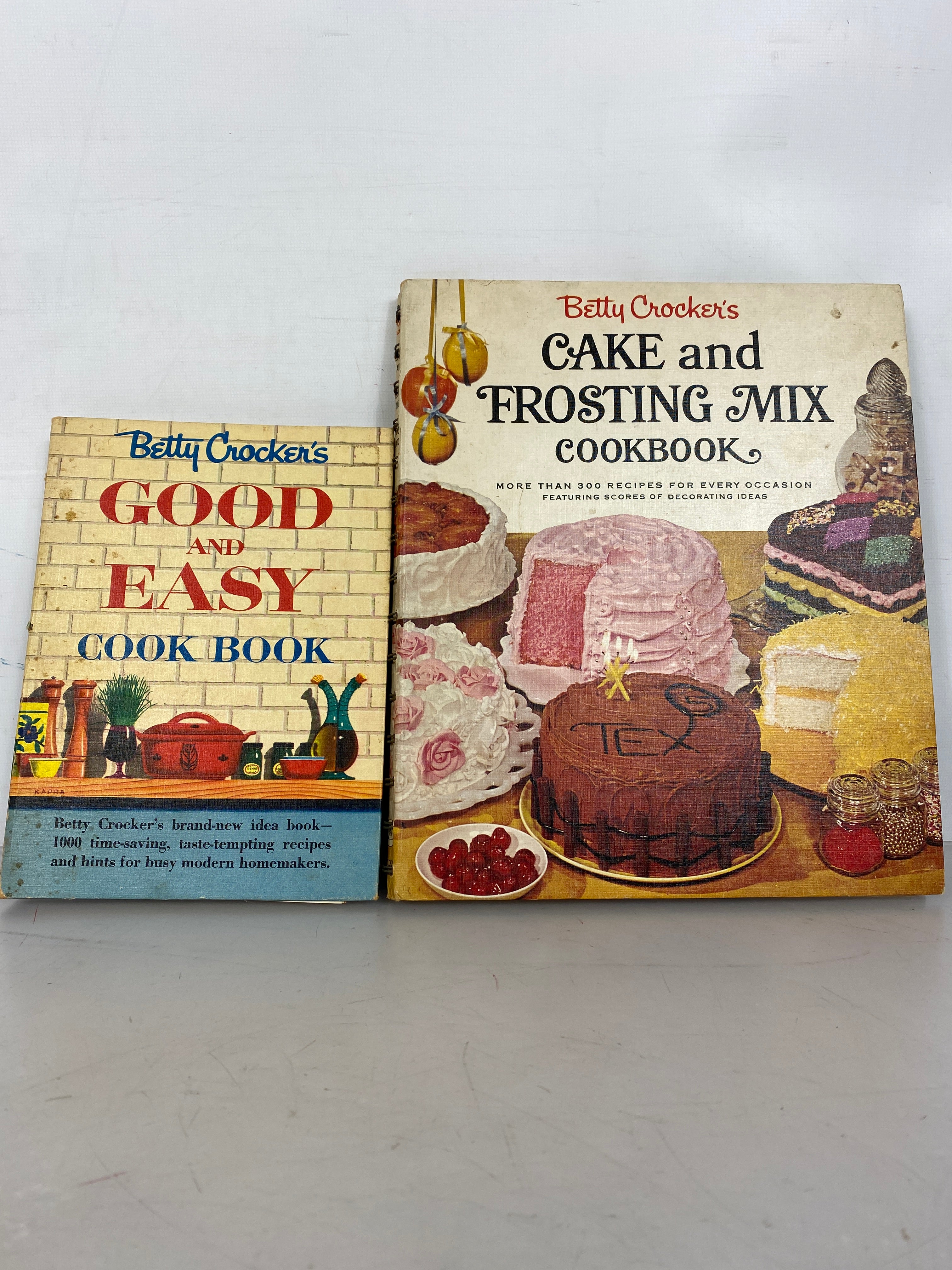 Lot of 2: Good and Easy Cook Book 1954 / Cake and Frosting Mix Cookbook 1966 HC