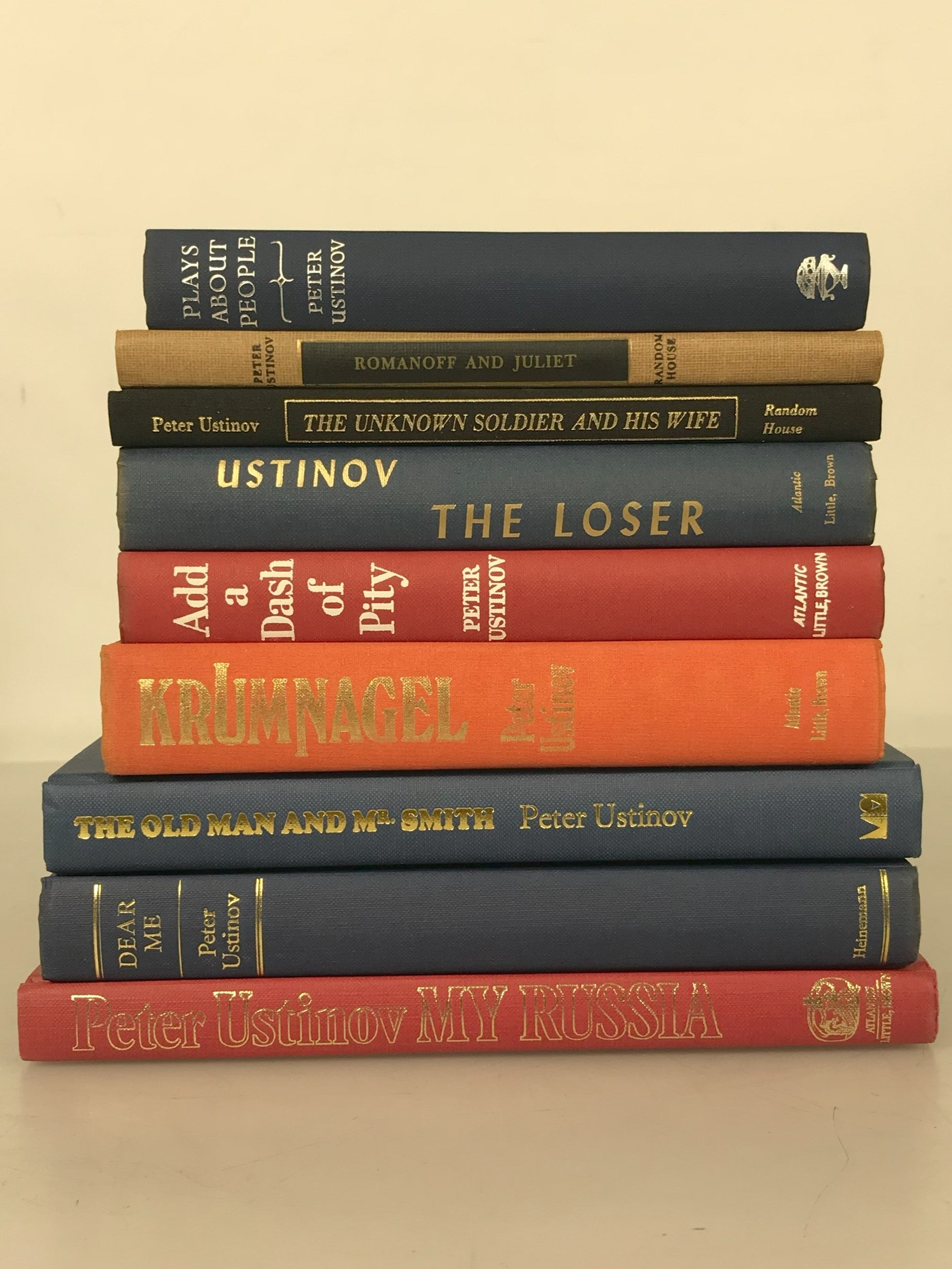 Peter Ustinov Collectors Lot of 9 Books Including First Edition and Signed Copies