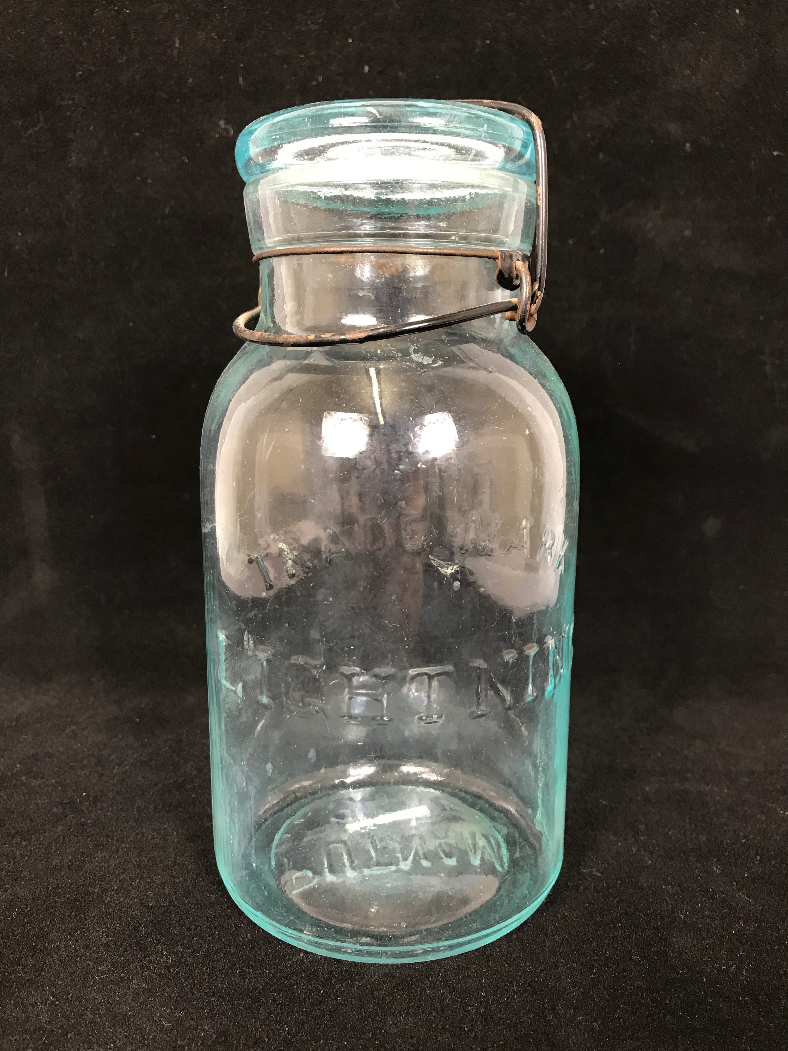 Antique Putnam Lightning 341 Fruit Jar with Glass Lid