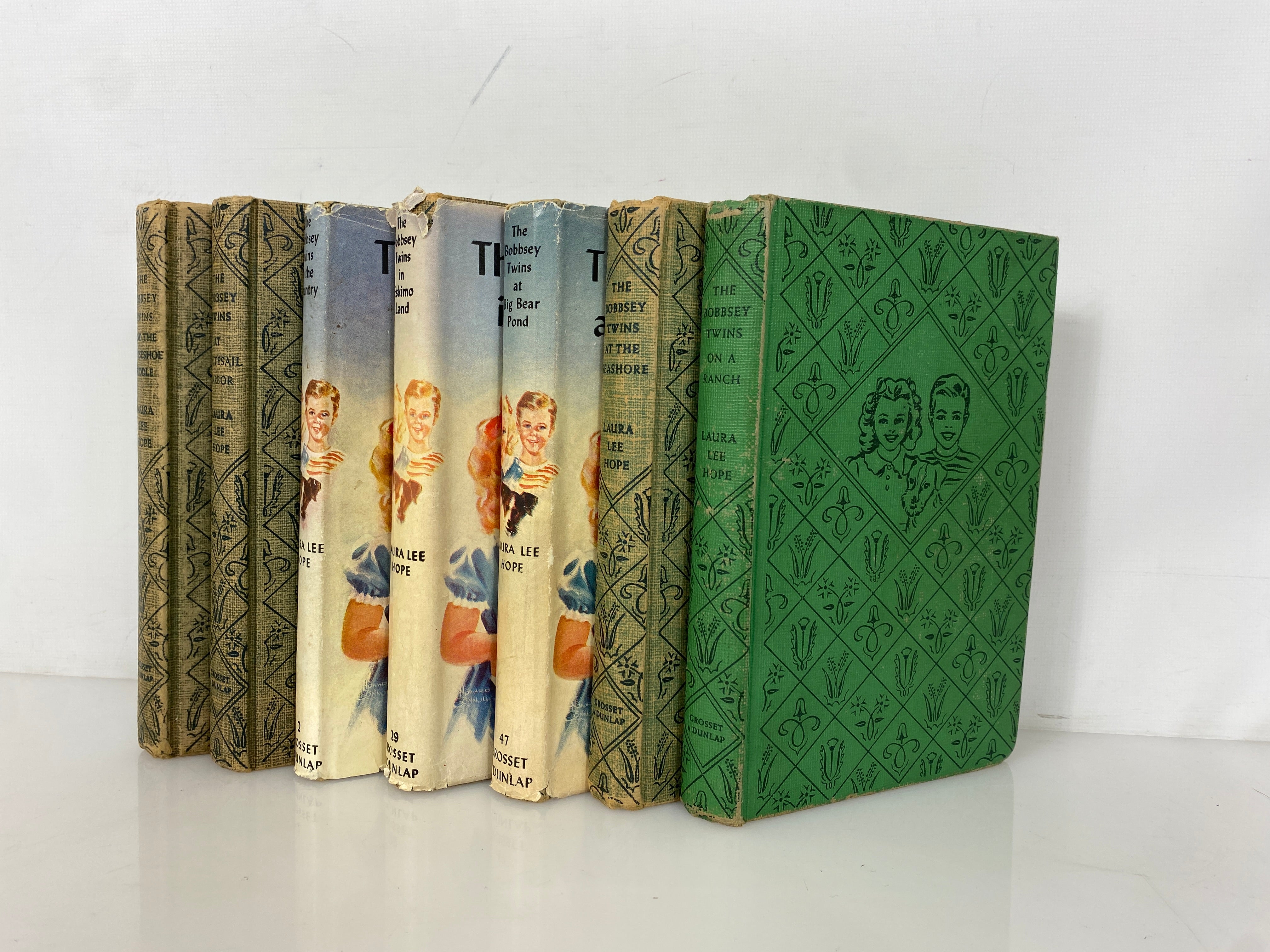 Lot of 7 Vintage The Bobbsey Twins Laura Lee Hope 1935-1953 Some w DJ