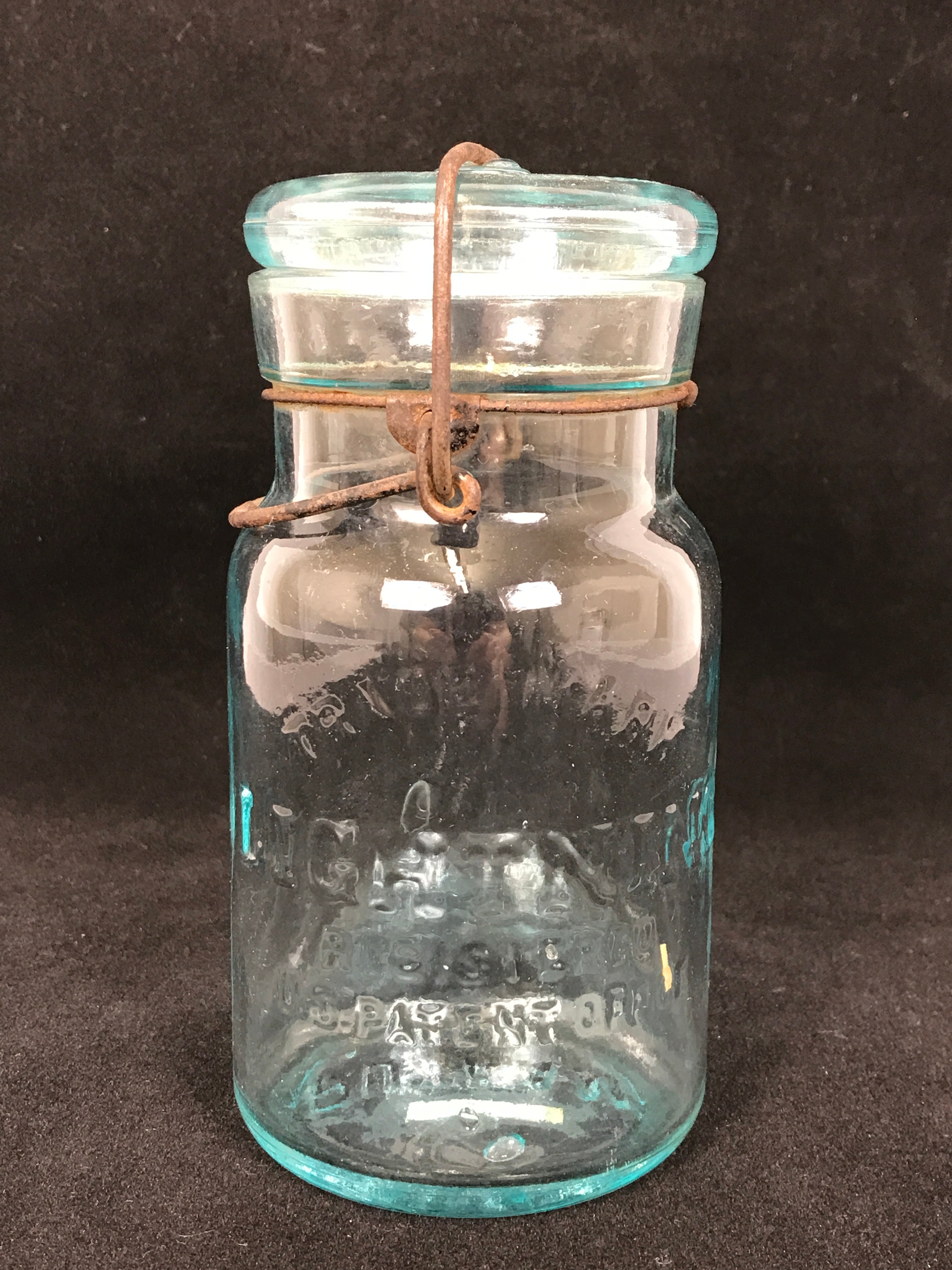 Antique Putnam Lightning 965 Fruit Jar with Glass Lid