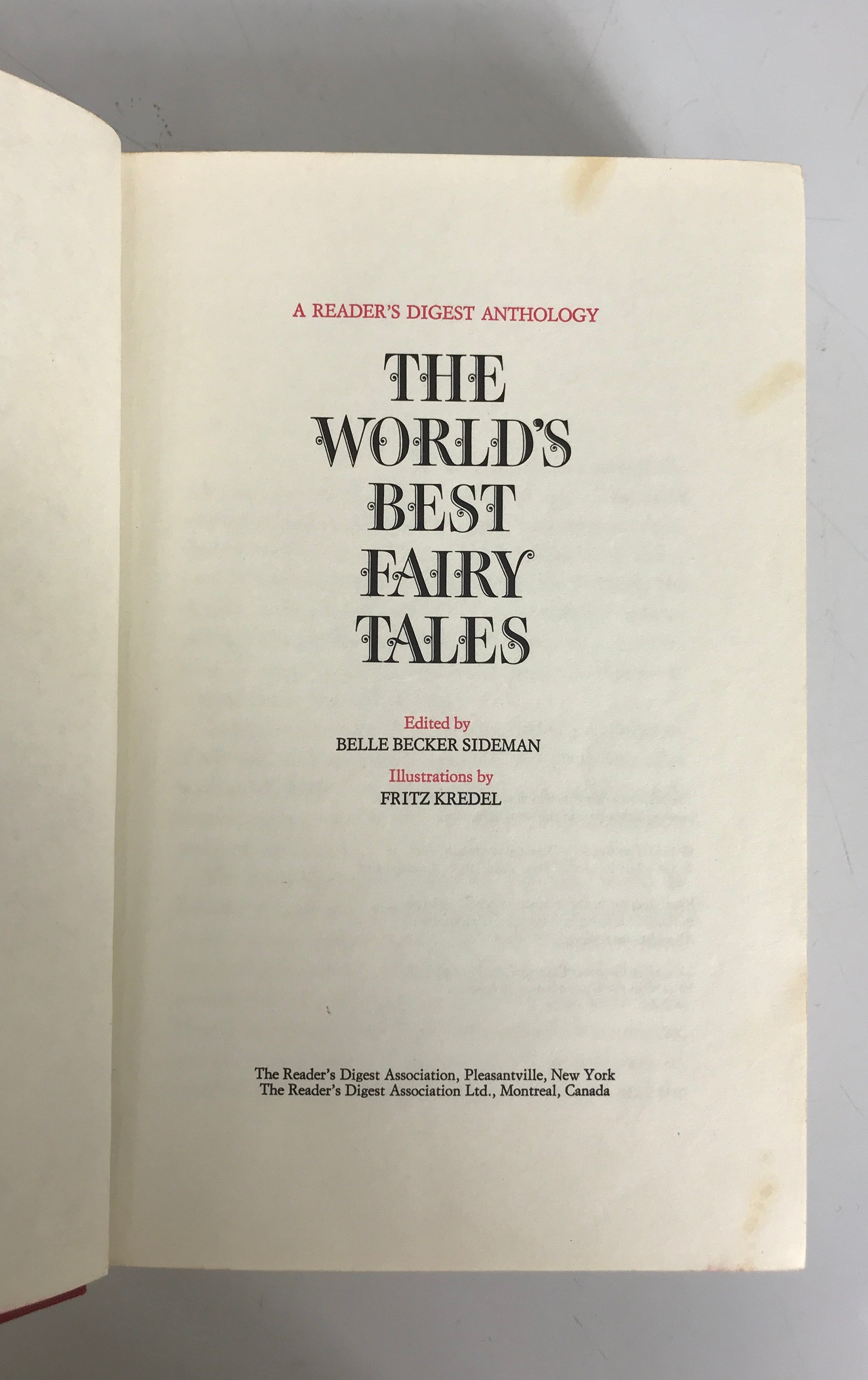 The World's Best Fairy Tales Reader's Digest 1967 HC