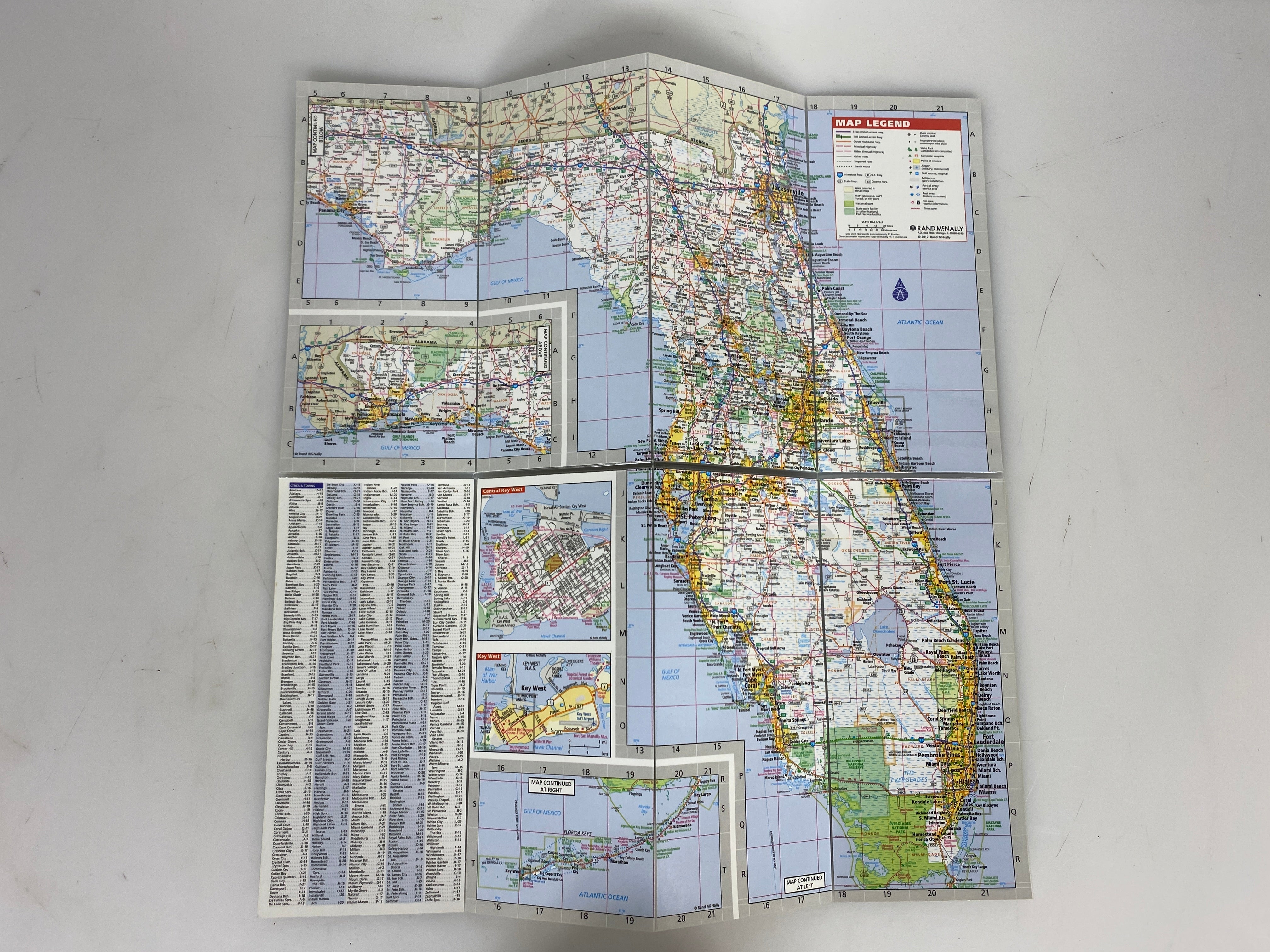 Lot of 2 Rand McNally Florida/Virginia State Maps