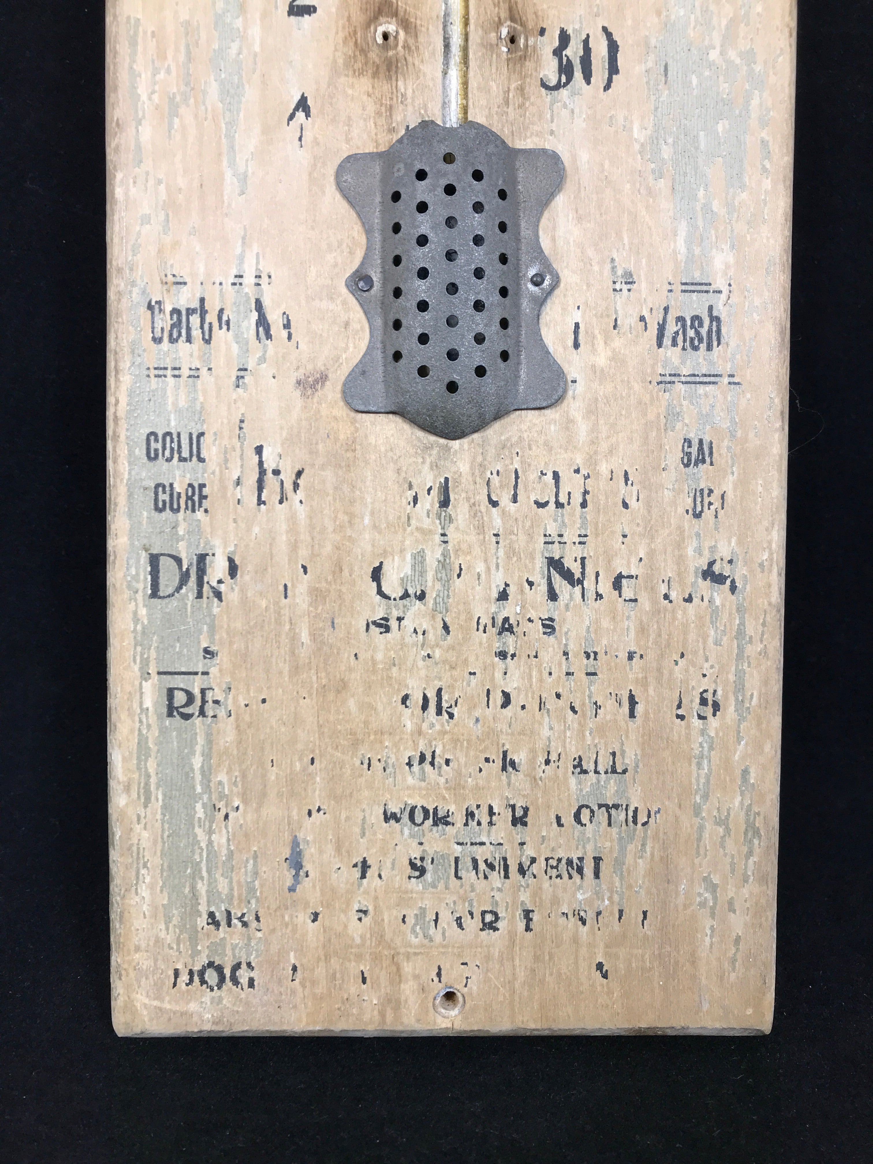Antique Wooden Advertising Thermometer Sign F.J. Shaff Druggist Napoleon Ohio
