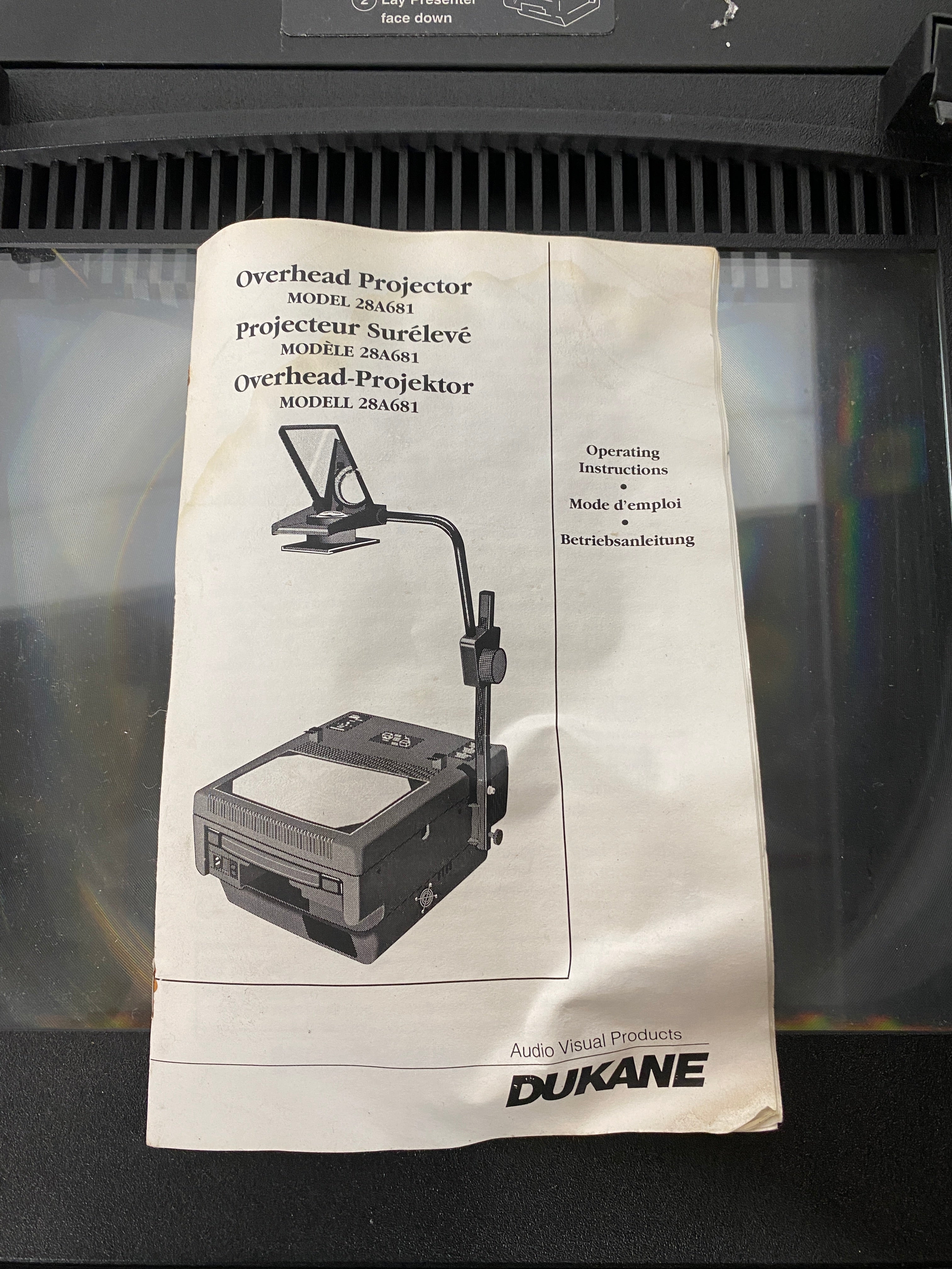 Dukane #28A681 Overhead Projector & Case