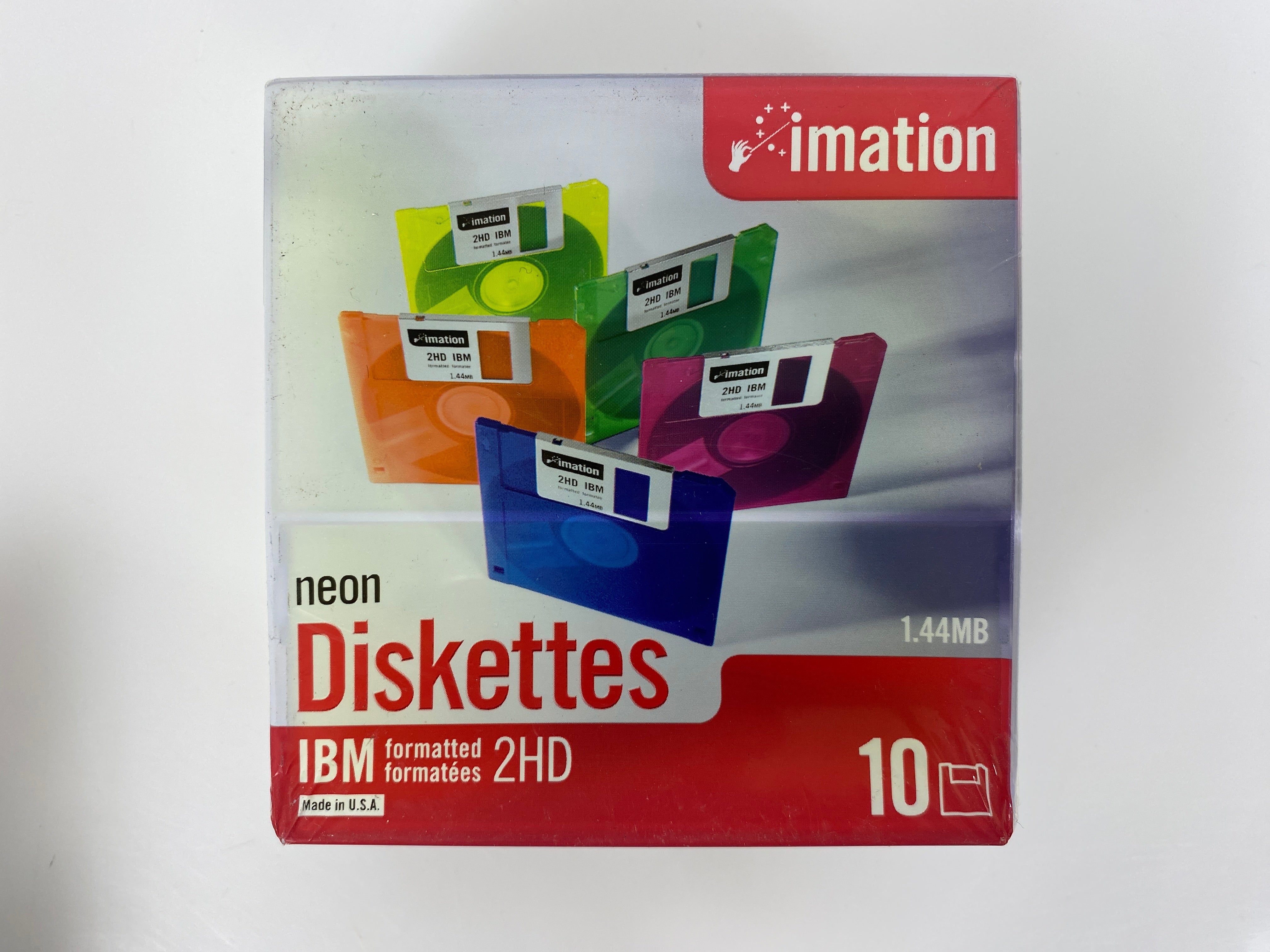 Imation 2HD 1.44MB Neon Diskettes 10-Pack *New*