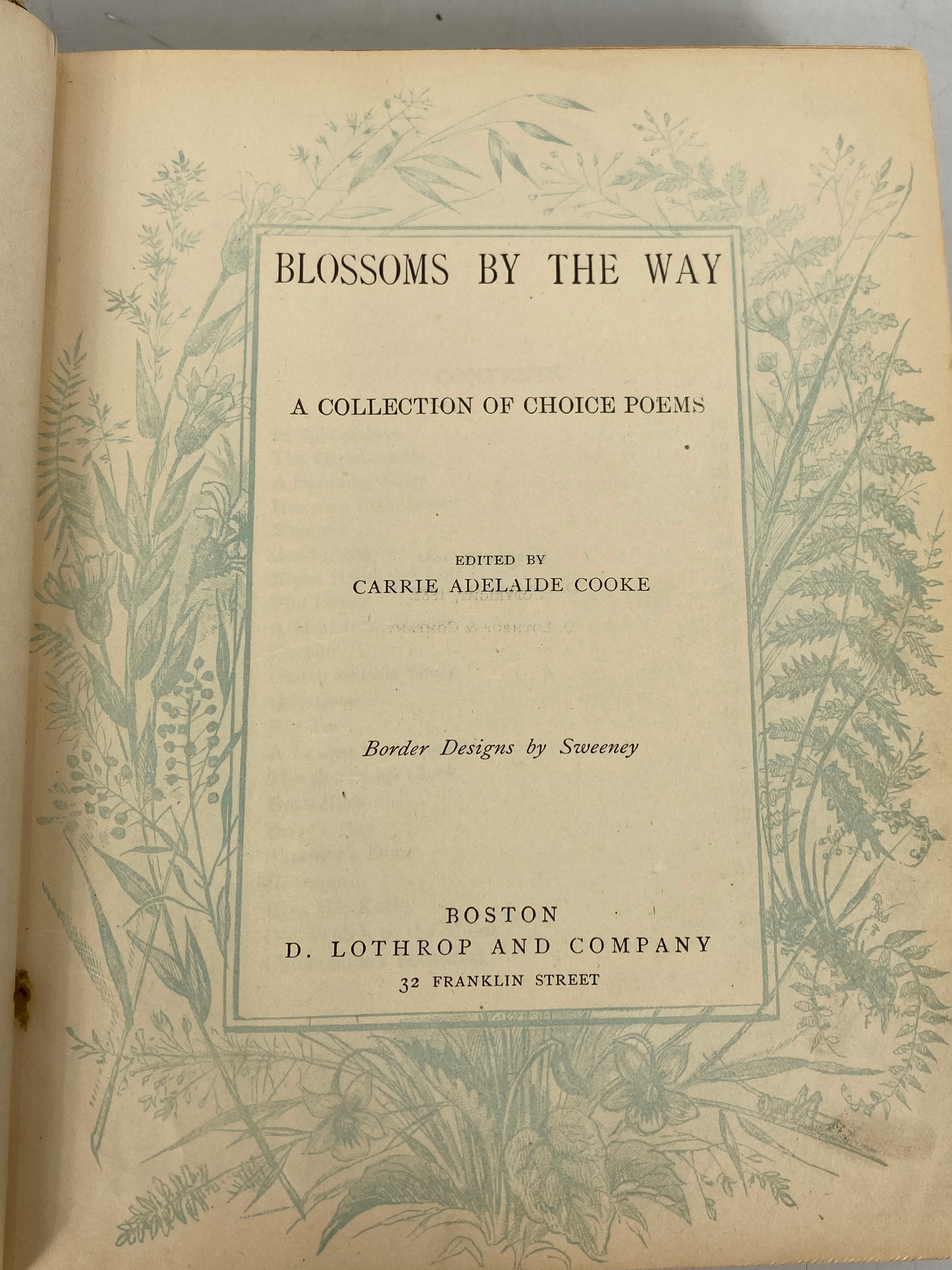 Blossoms By The Way Choice Poems Illustrated 1882 First Edition Antique HC