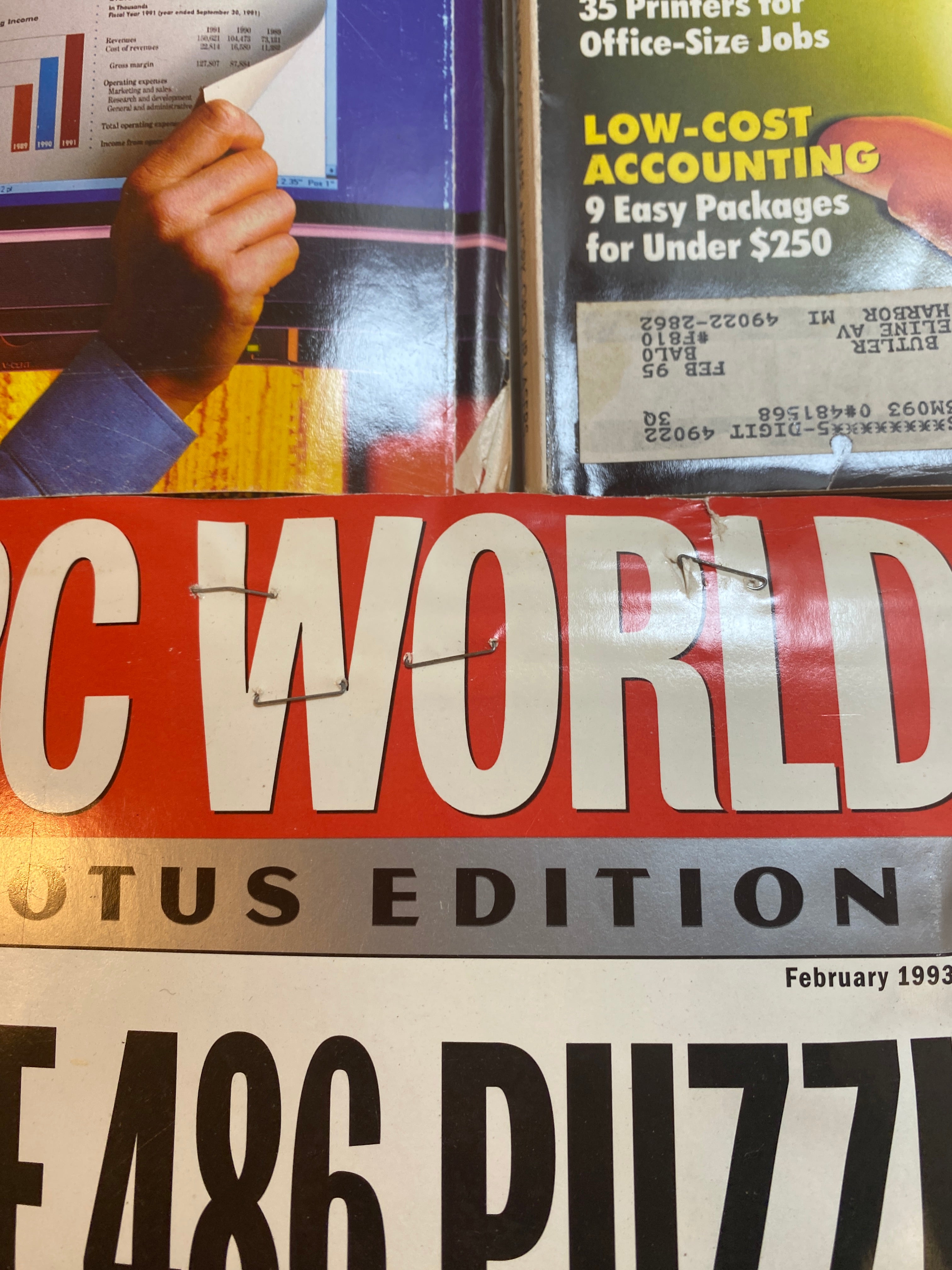 Lot of 5 Vintage PC World Magazine 1991-1993