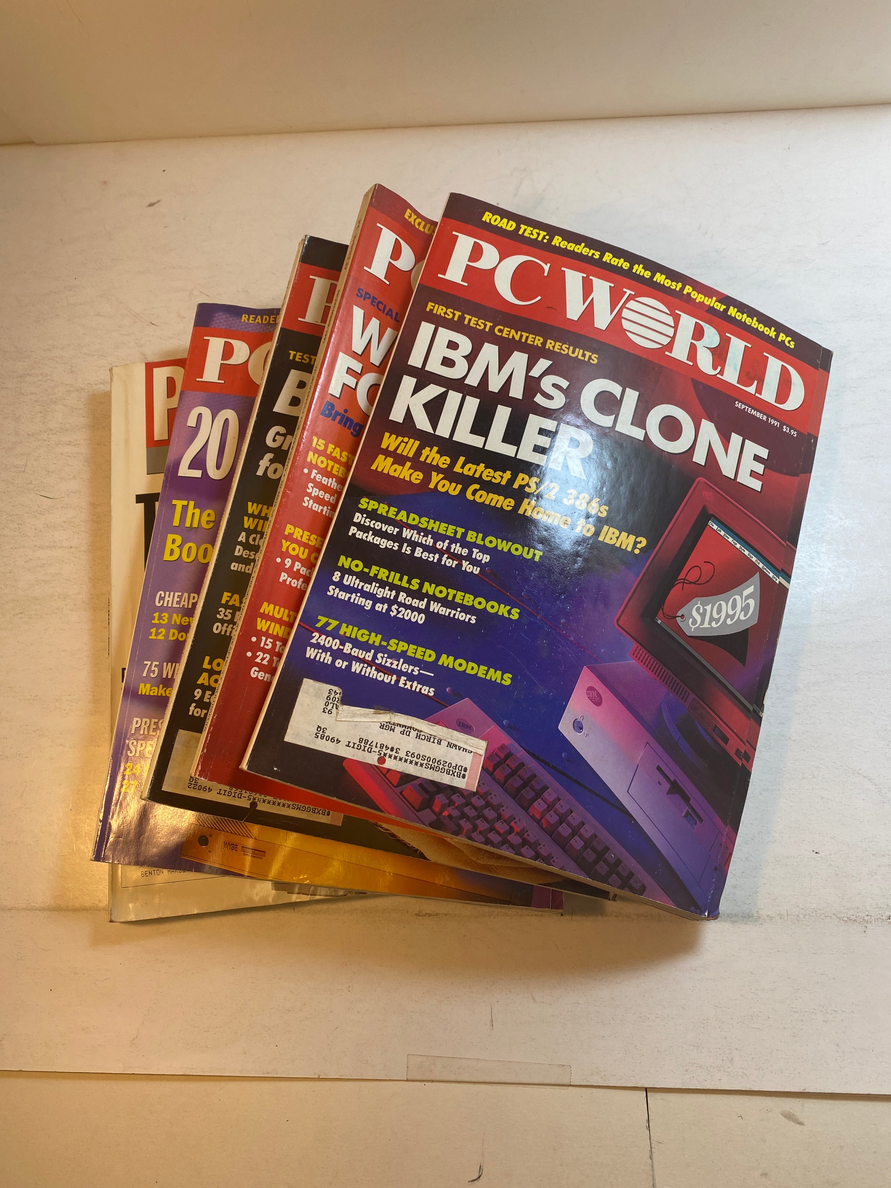 Lot of 5 Vintage PC World Magazine 1991-1993