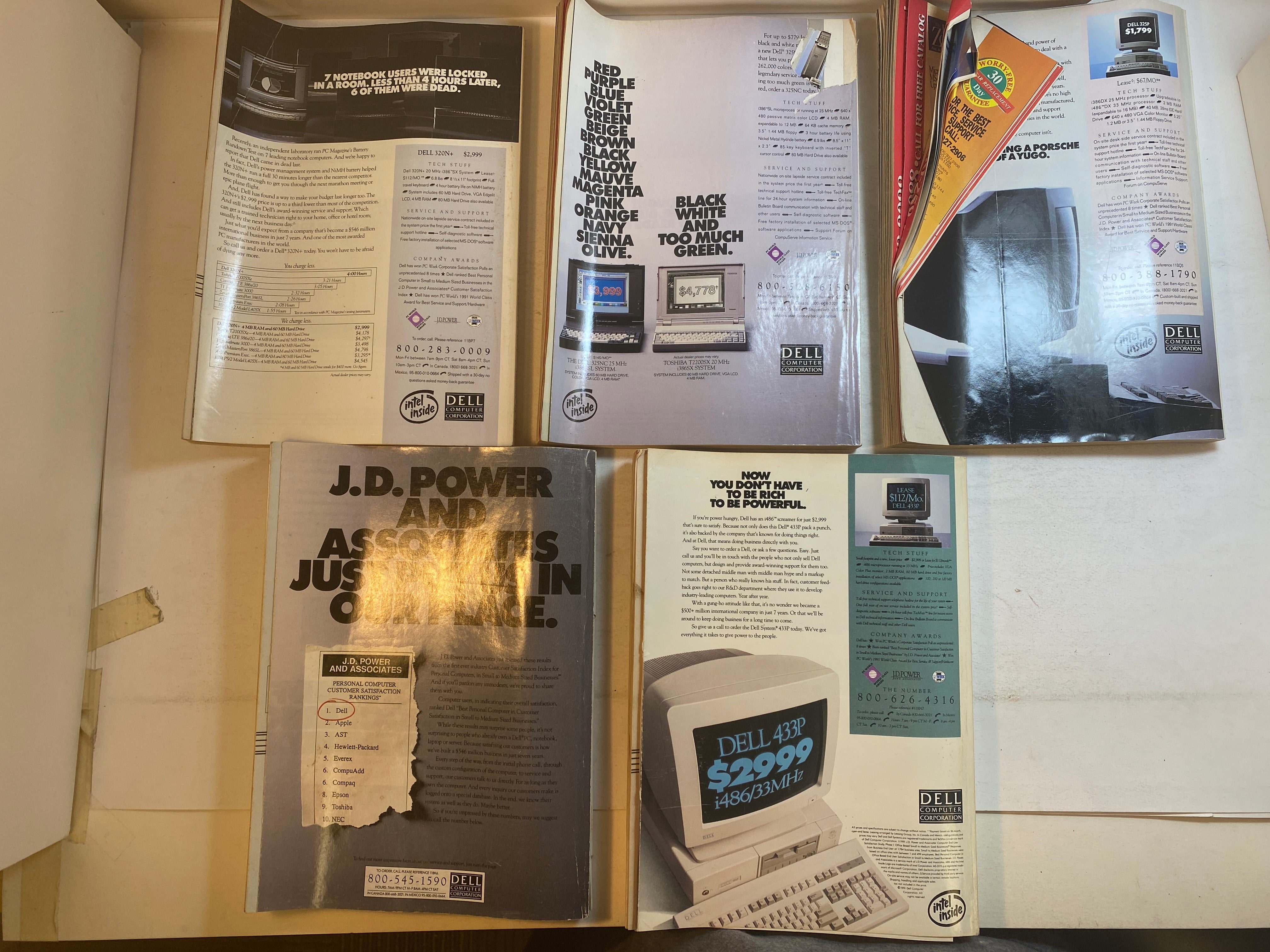 Lot of 5 Vintage PC Magazine 1991-1992