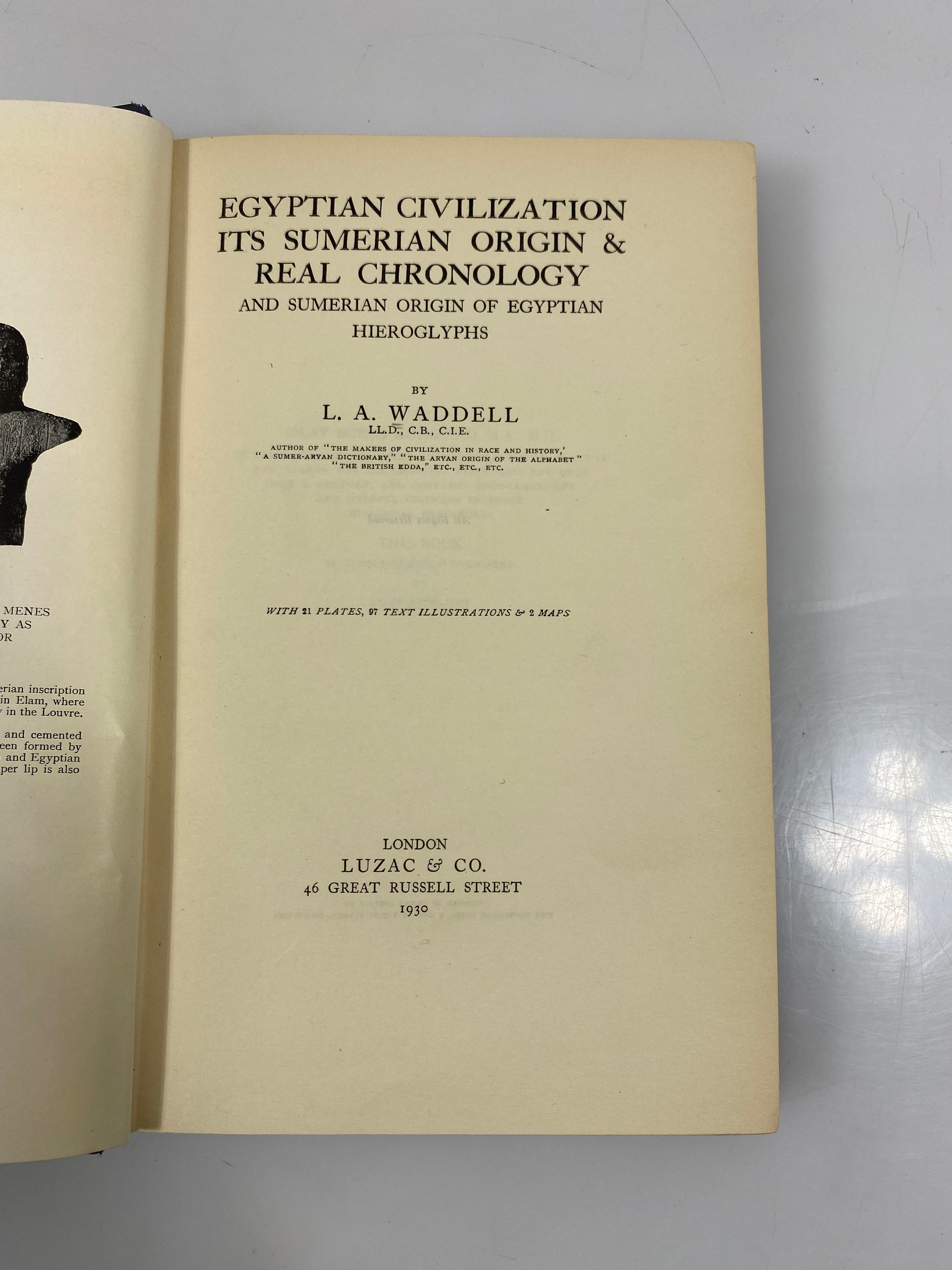 Egyptian Civilization its Sumerian Origin & Real Chronology Ex-library 1930 HC