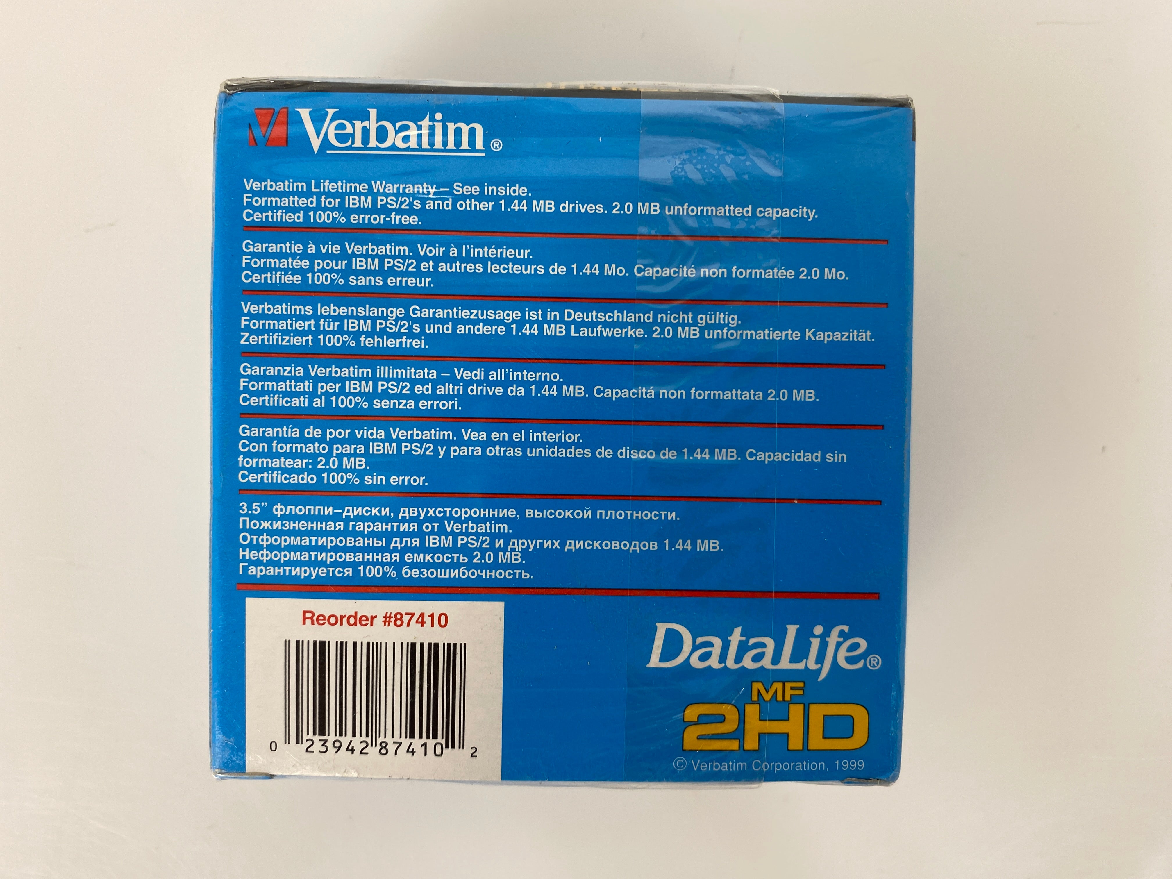 Verbatim 2HD 1.44MB DataLife Diskettes 10-Pack *New*