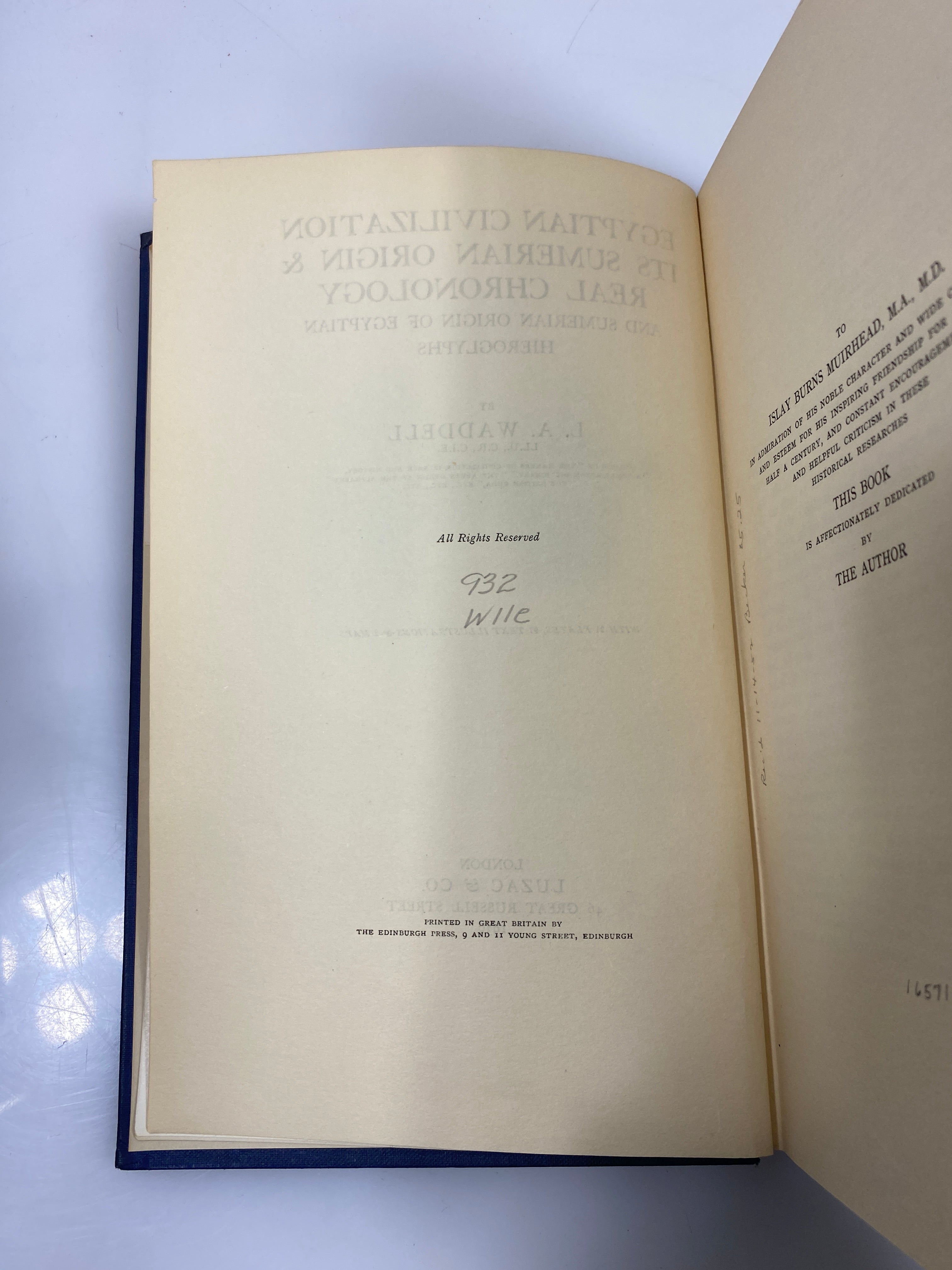 Egyptian Civilization its Sumerian Origin & Real Chronology Ex-library 1930 HC