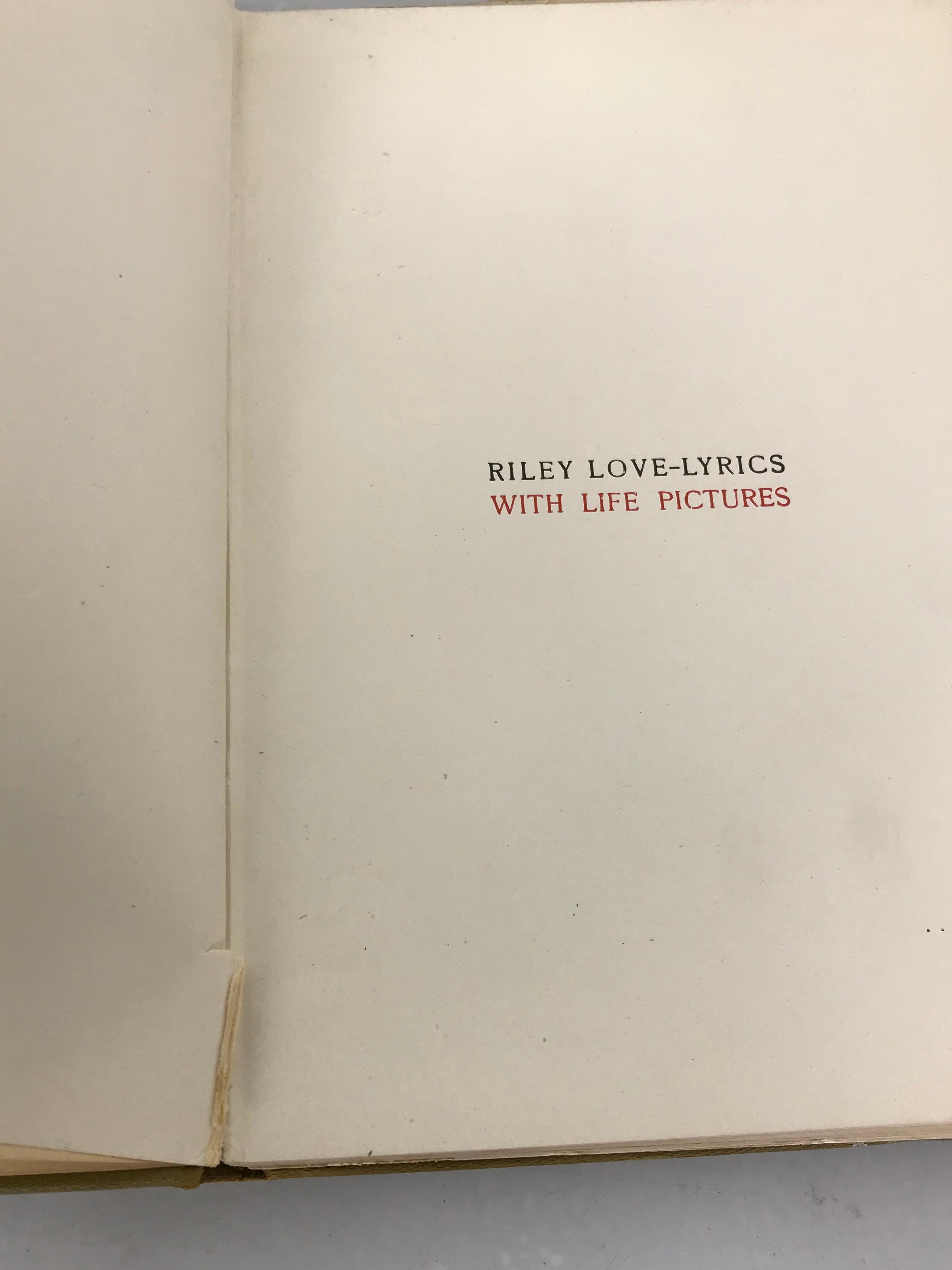 Riley Love Lyrics by James Whitcomb Riley 1899