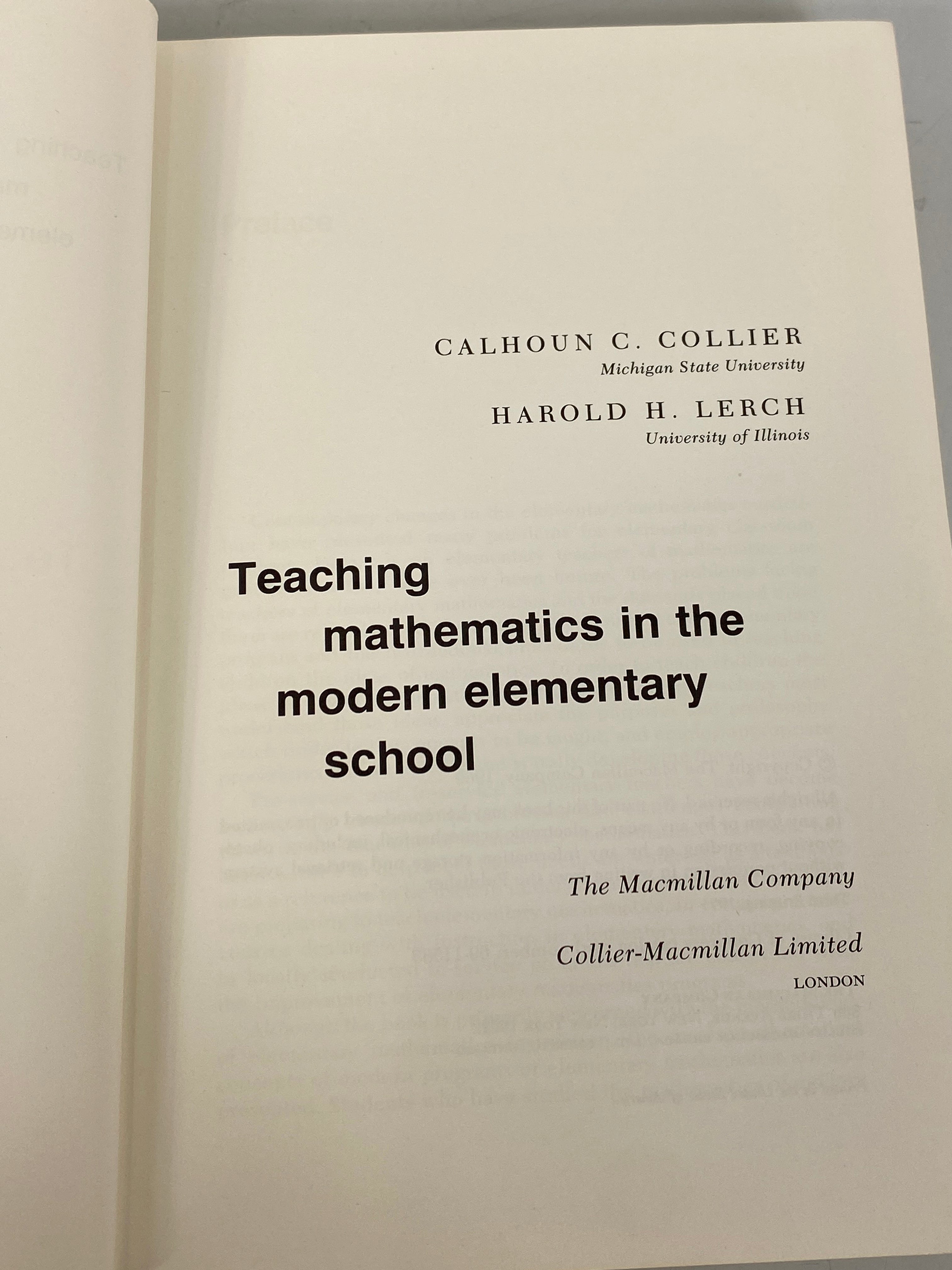 Teaching Mathematics in the Modern Elementary School 1971 Vintage HC