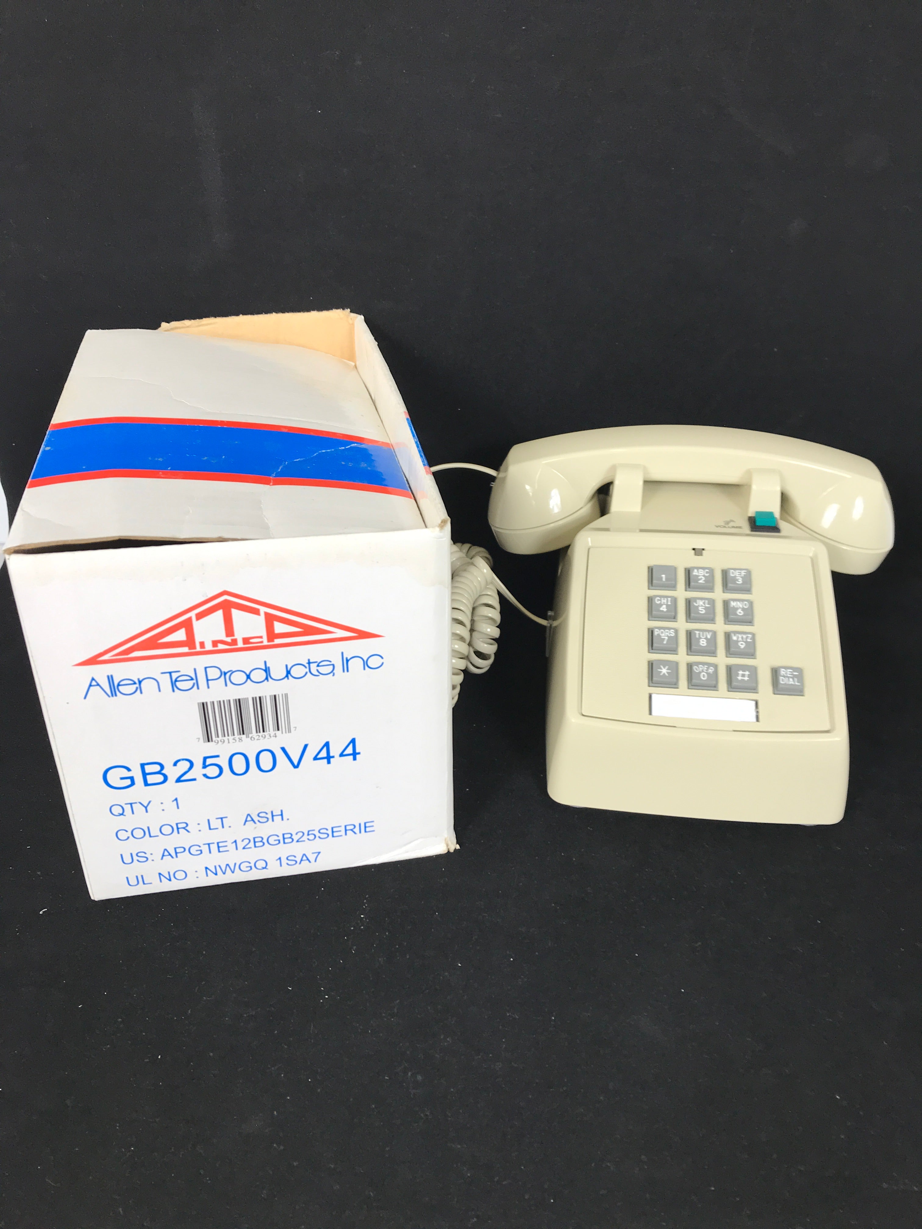 Vintage Allen Tel Push Button Desk Telephone New in Box GB2500V44