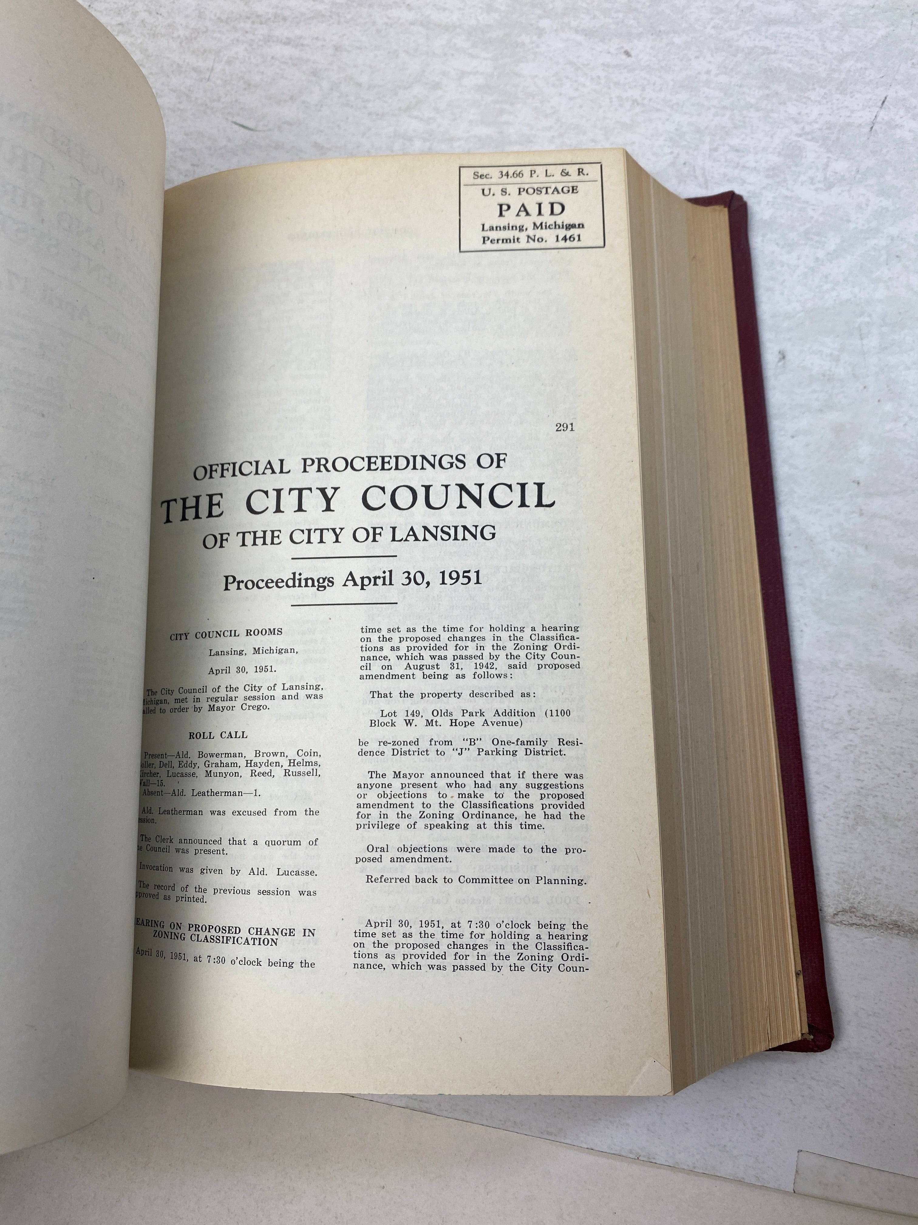 Lot of 5 City of Lansing Proceedings of City Council 1950-1962